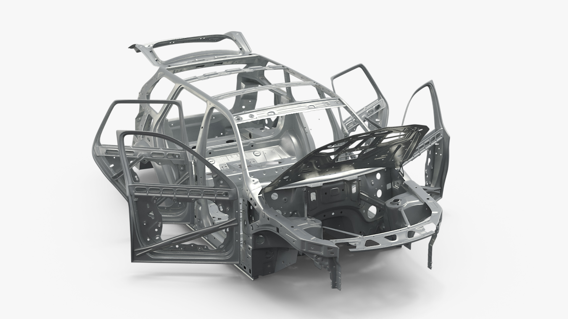 SUV Car Chassis Structure Rigged 3D