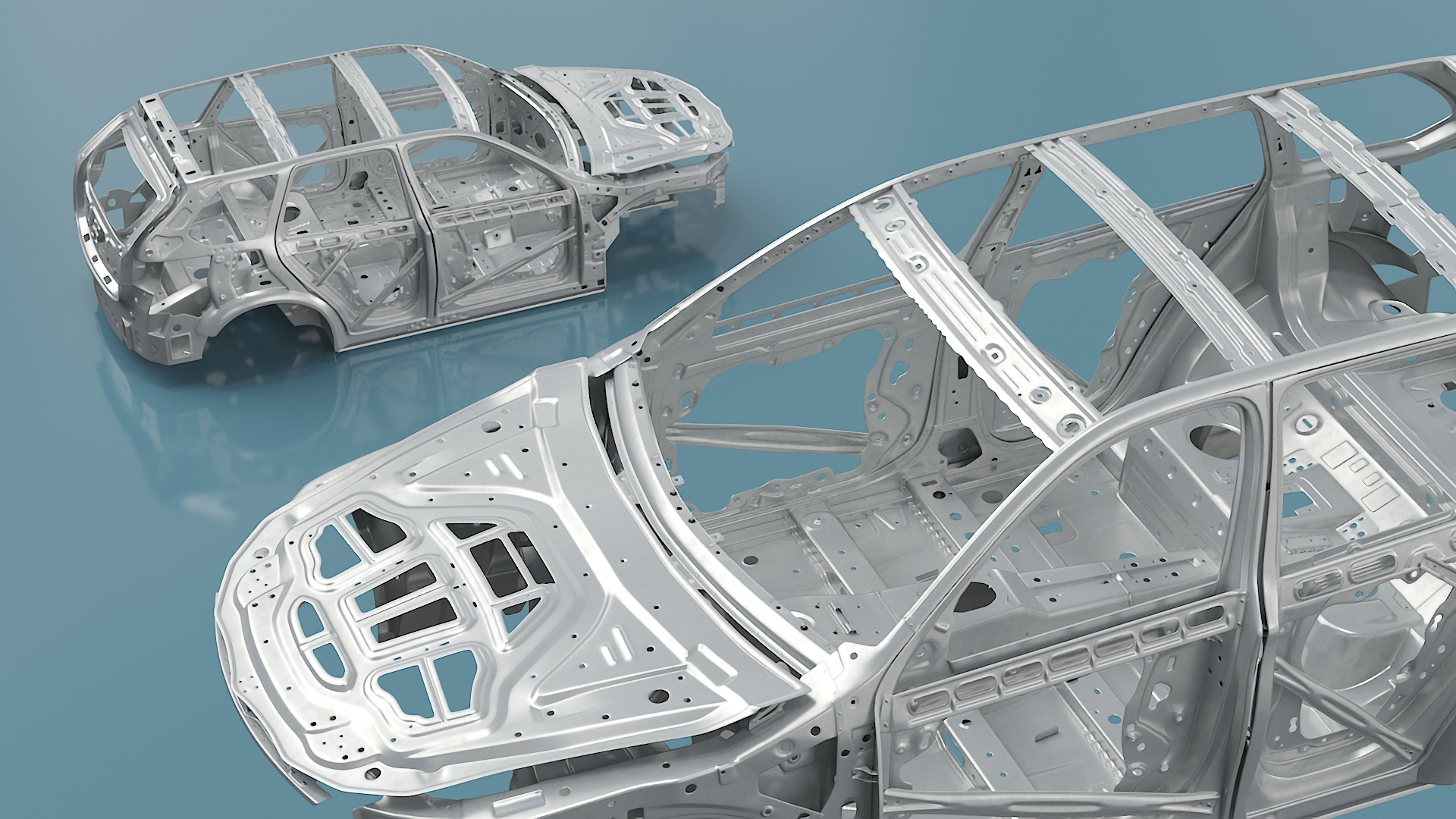 SUV Car Chassis Structure Rigged 3D