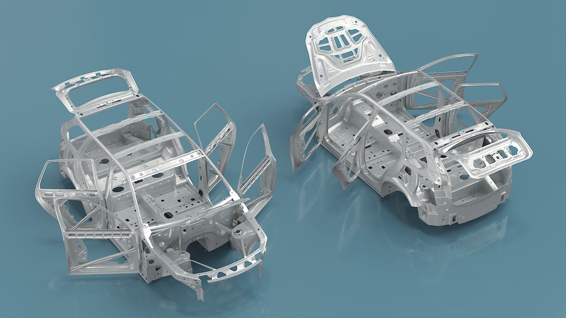 SUV Car Chassis Structure Rigged 3D