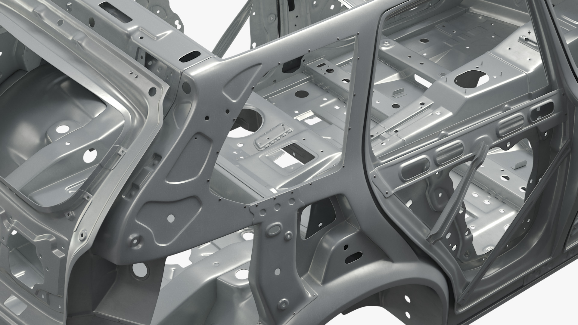 SUV Car Chassis Structure Rigged 3D