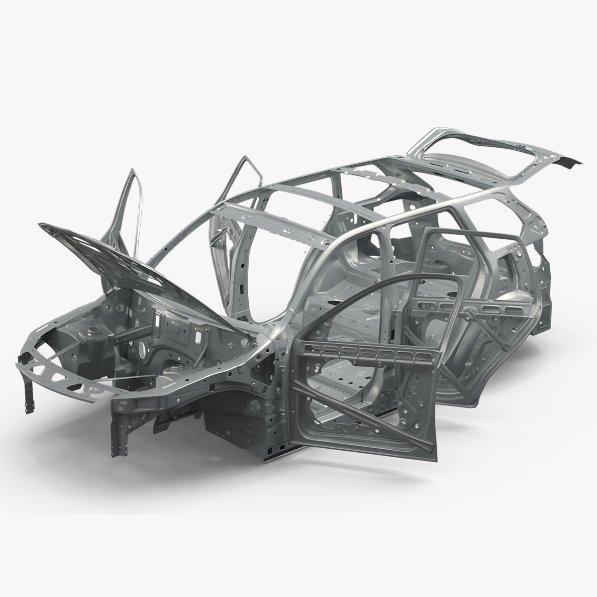 SUV Car Chassis Structure Rigged 3D