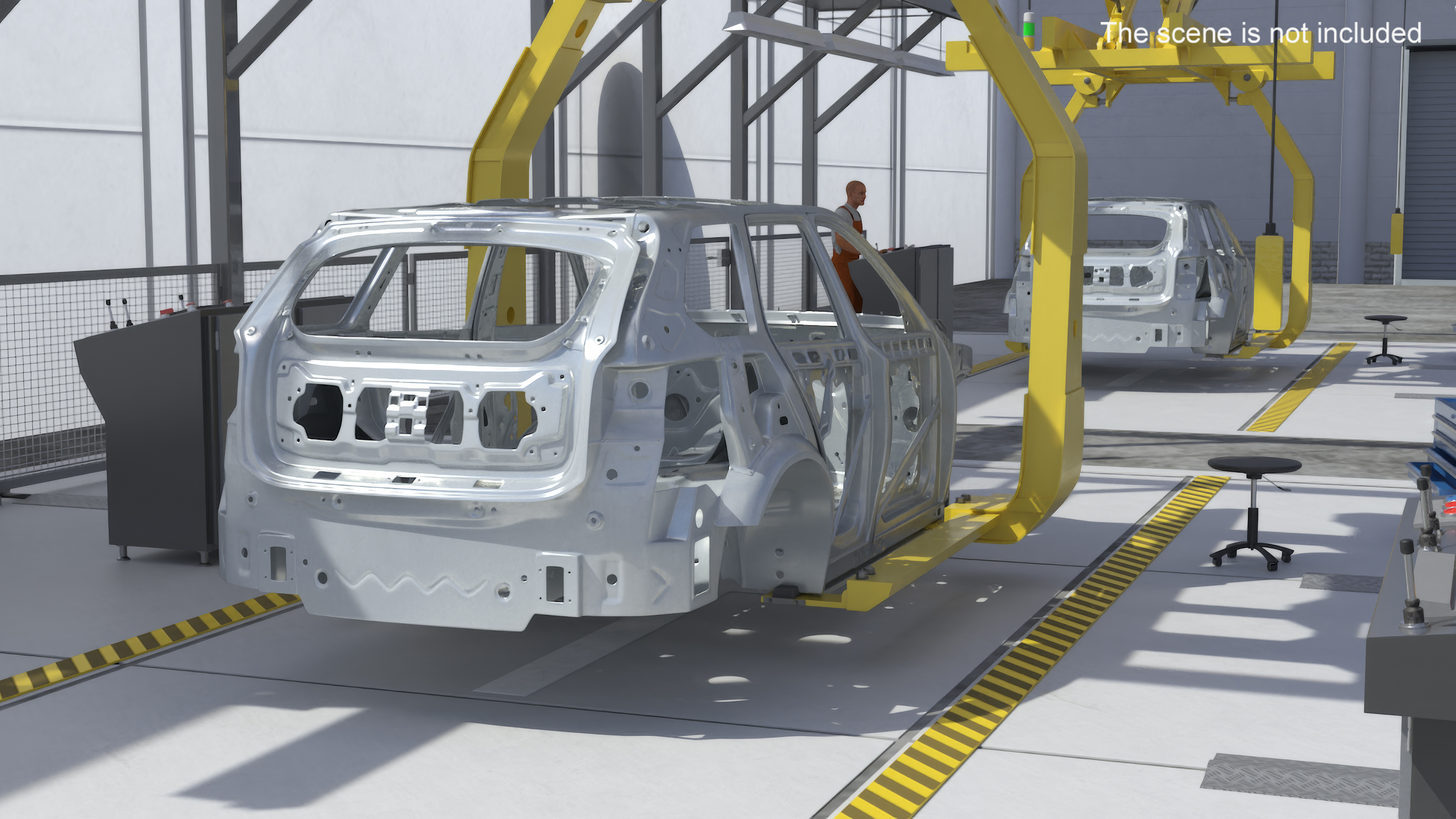 SUV Car Chassis Structure Rigged 3D