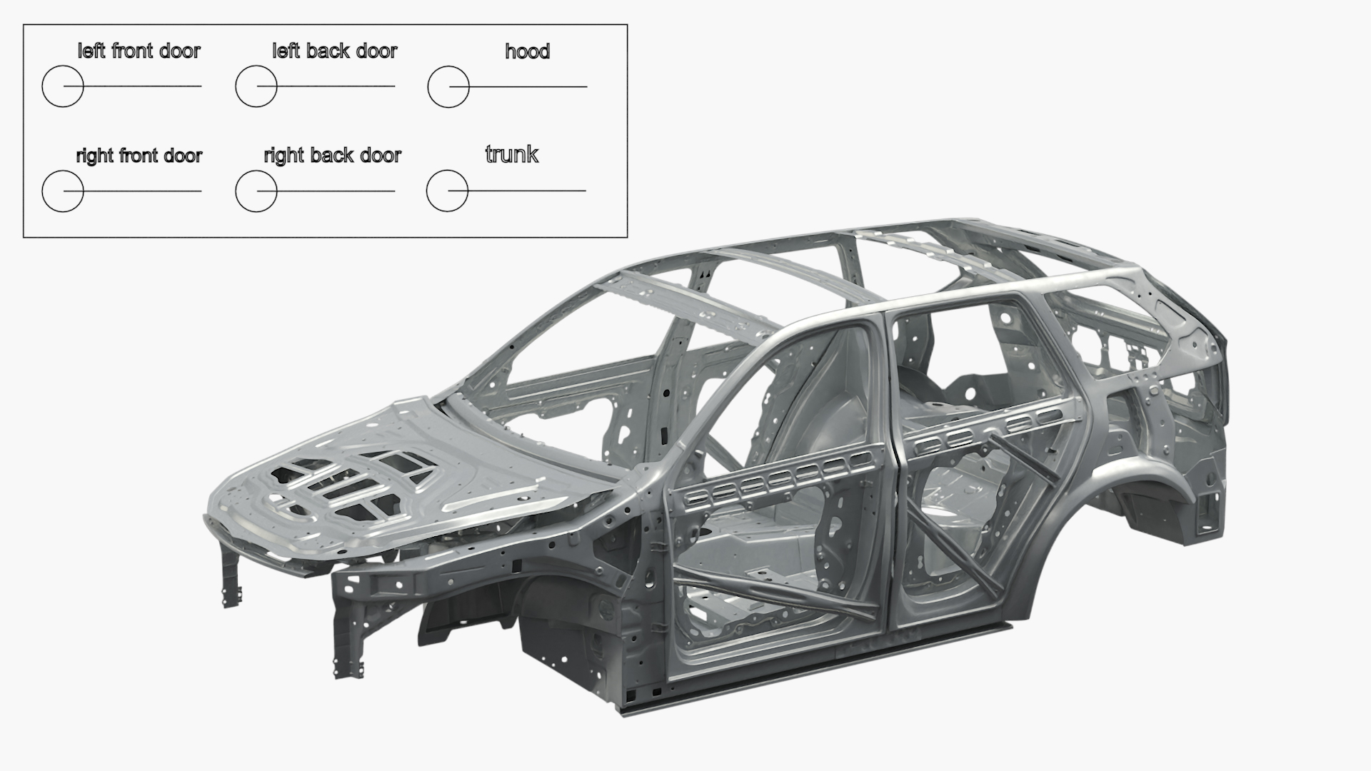 SUV Car Chassis Structure Rigged 3D