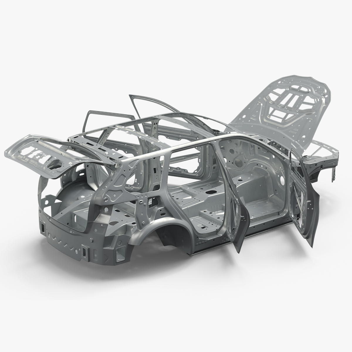 SUV Car Chassis Structure Rigged 3D