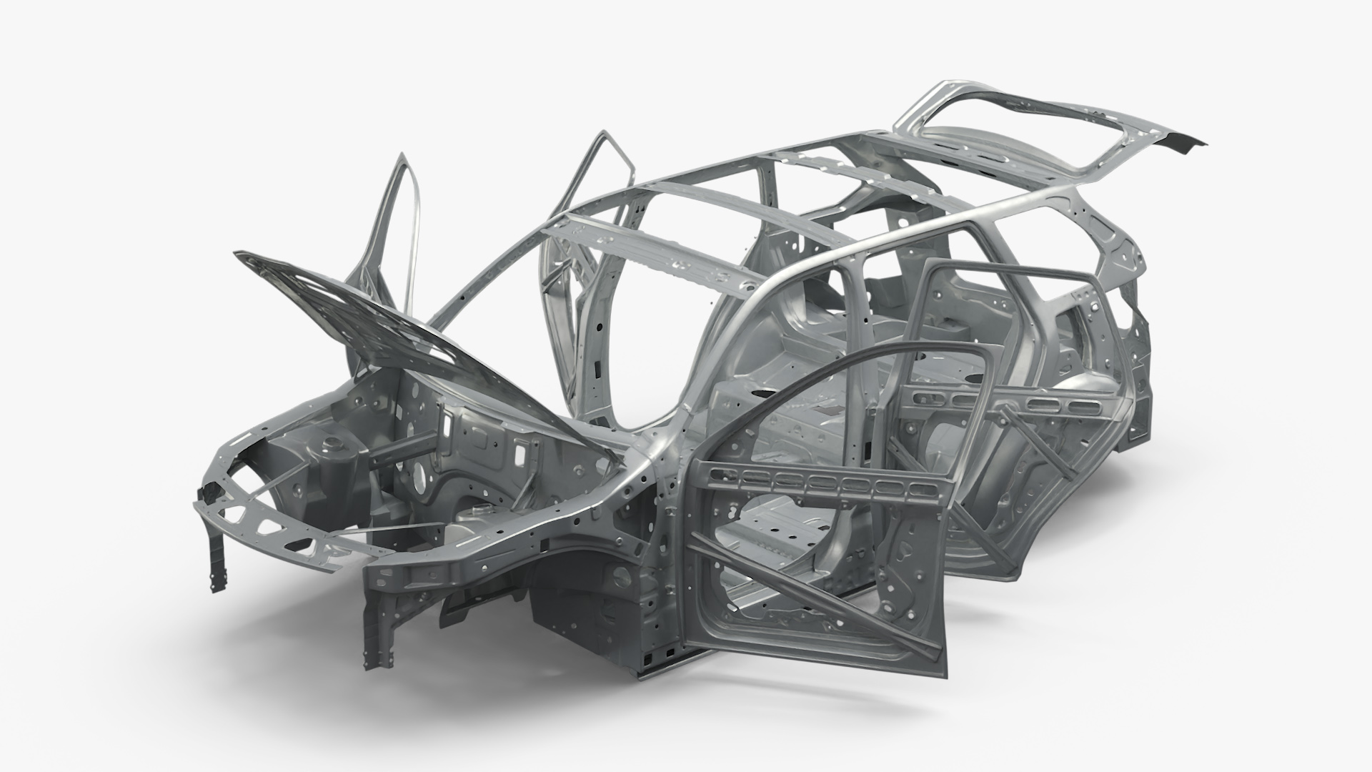 SUV Car Chassis Structure Rigged 3D