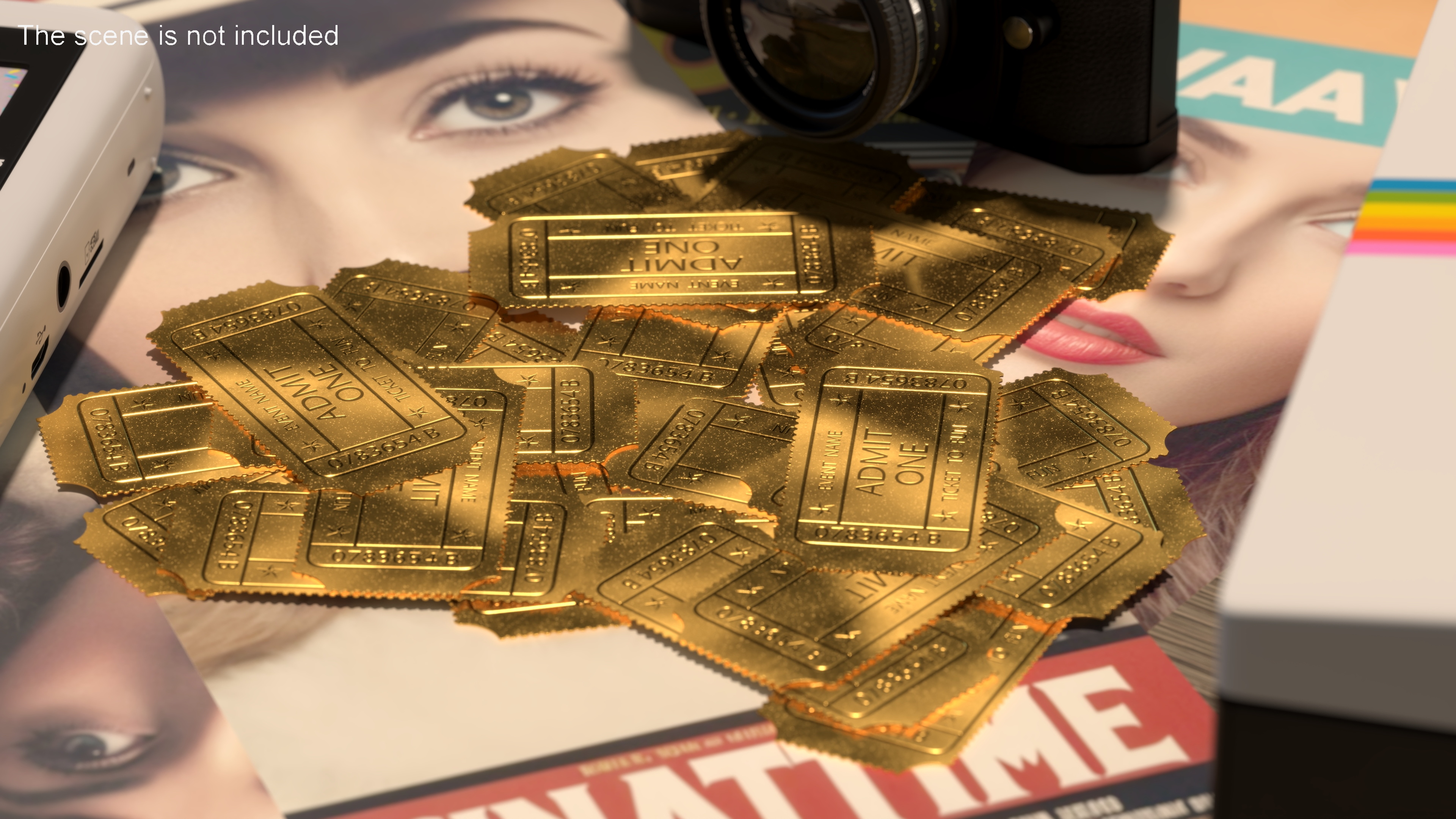 Event Admit One Golden Ticket 3D model