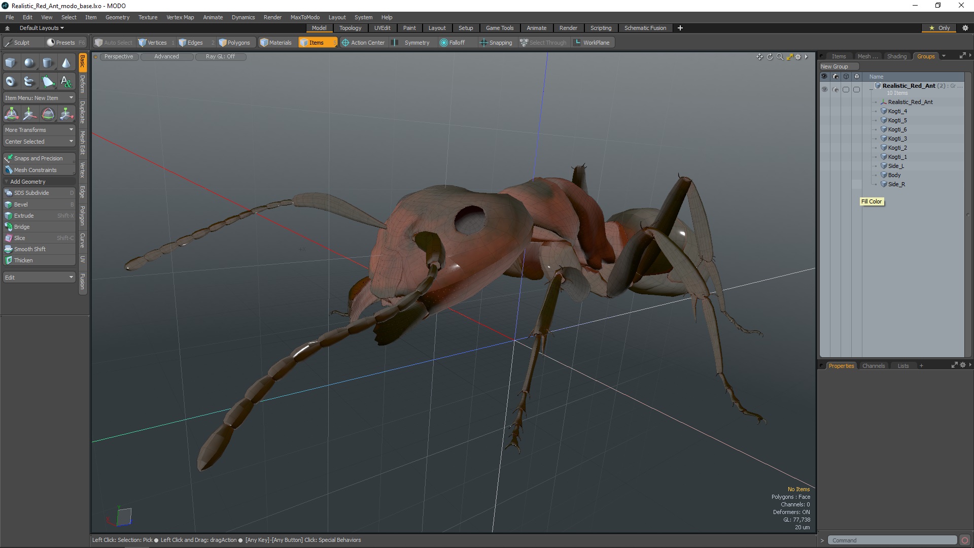 Realistic Red Ant 3D