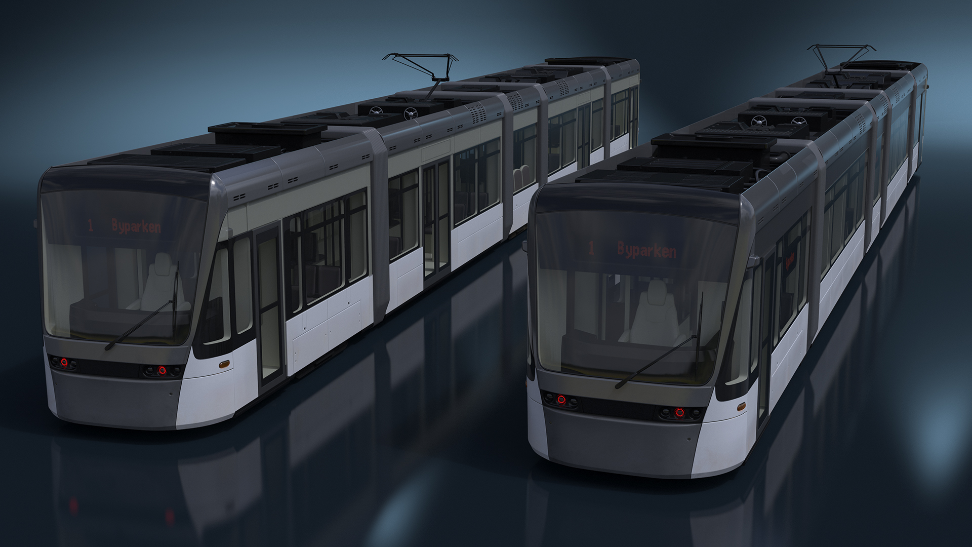 3D model Urban Tram Gray