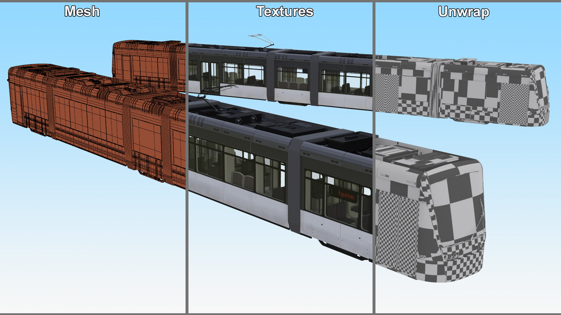 3D model Urban Tram Gray