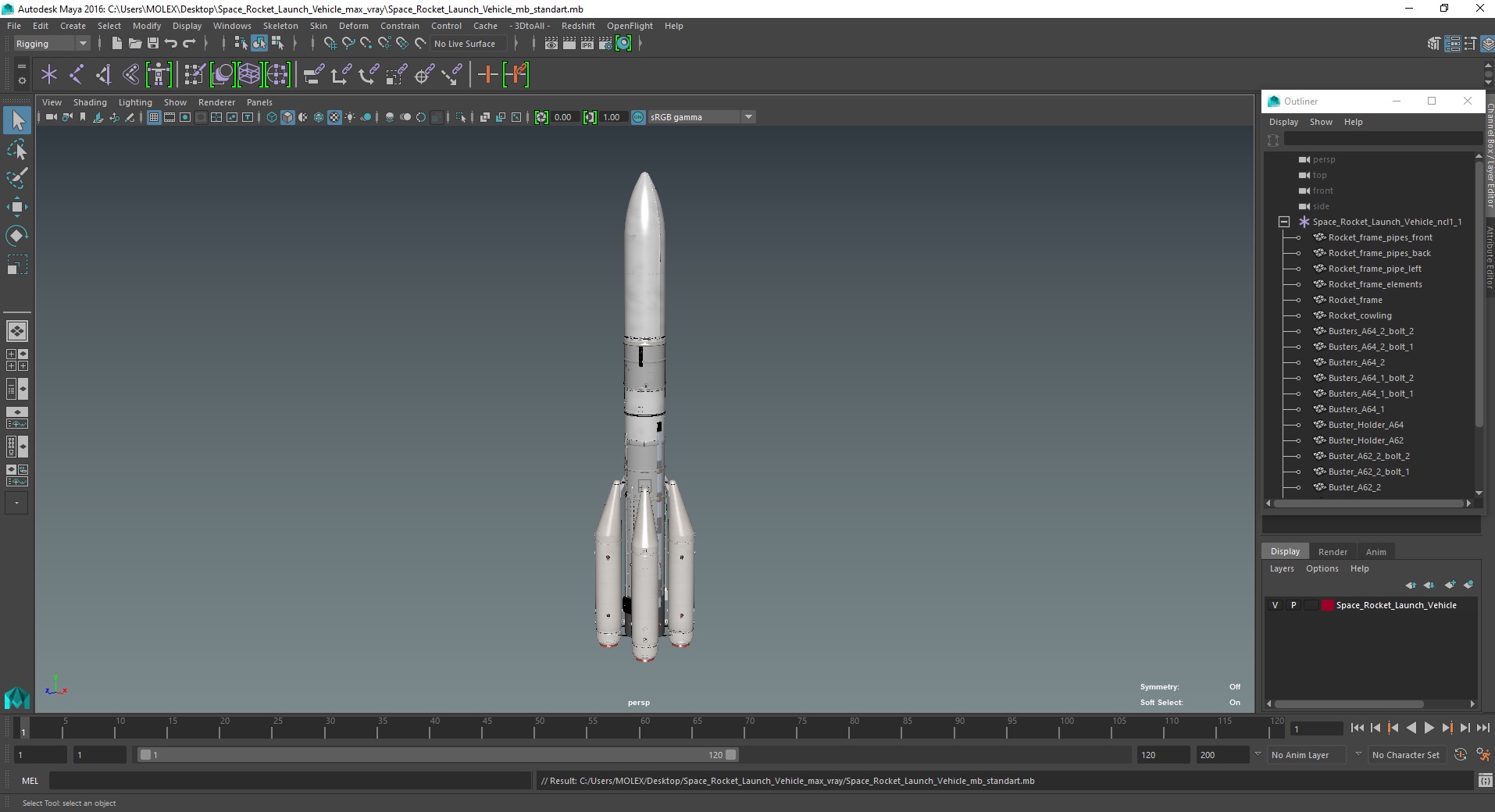 Space Rocket Launch Vehicle 3D