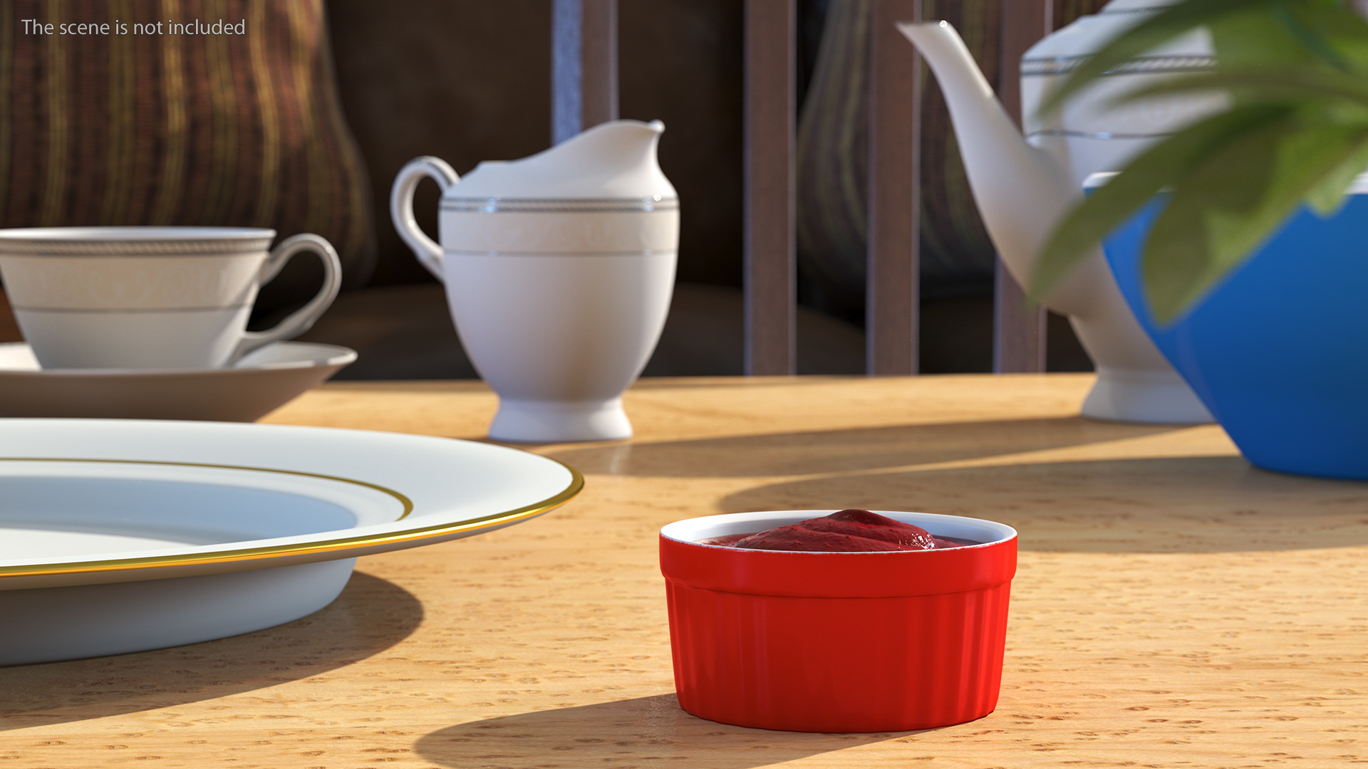 Tomato Ketchup In Red Gravy Boat 3D