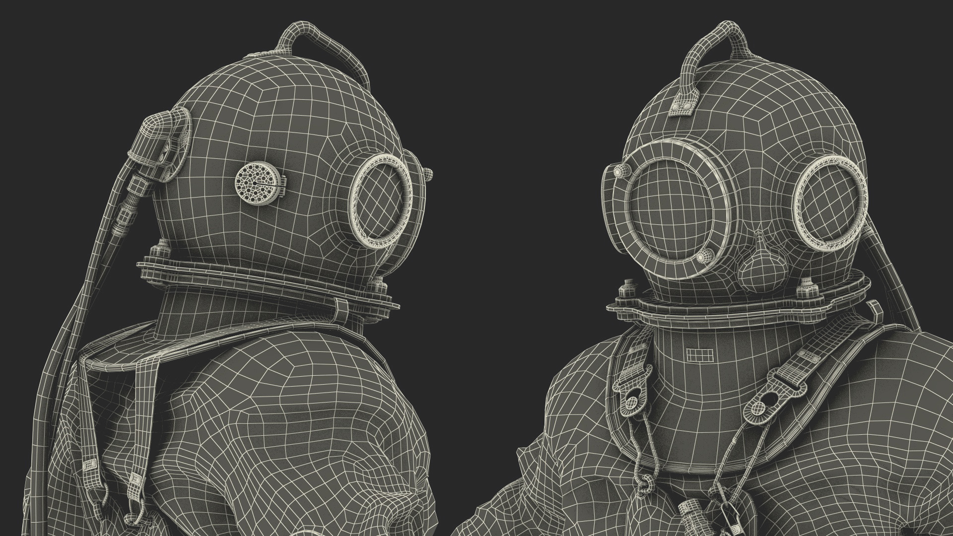 Empty Copper Diving Suit 3D model