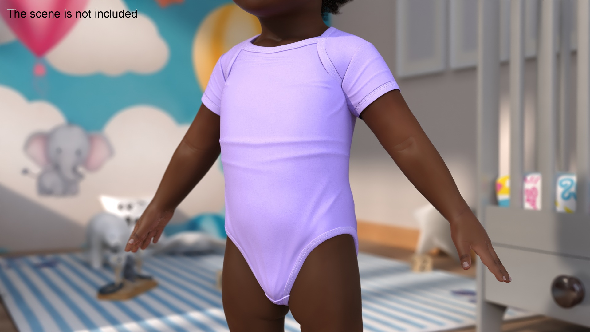 Simple Bodysuit for Toddler 3D