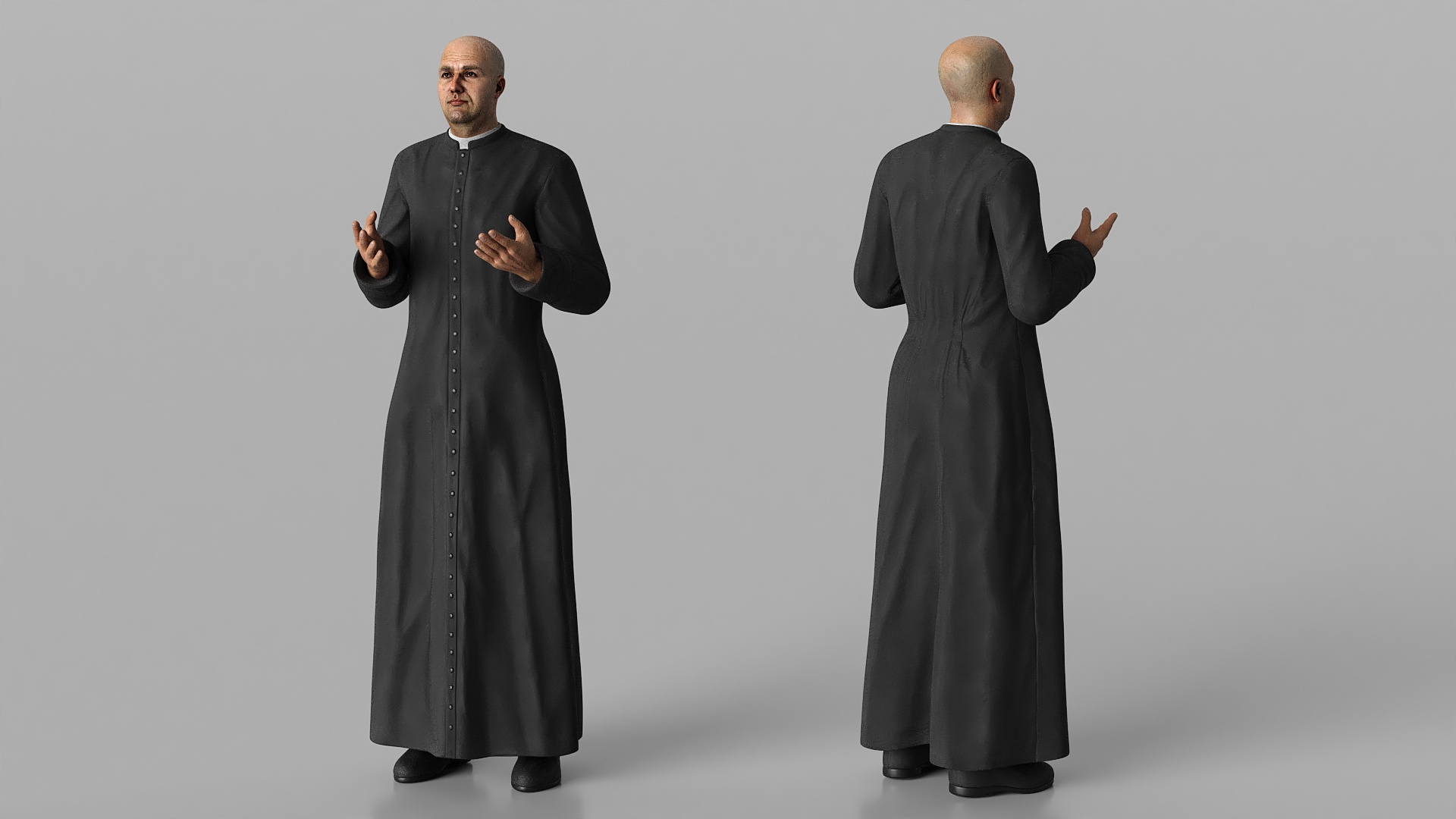 3D Catholic Priest Rigged for Cinema 4D