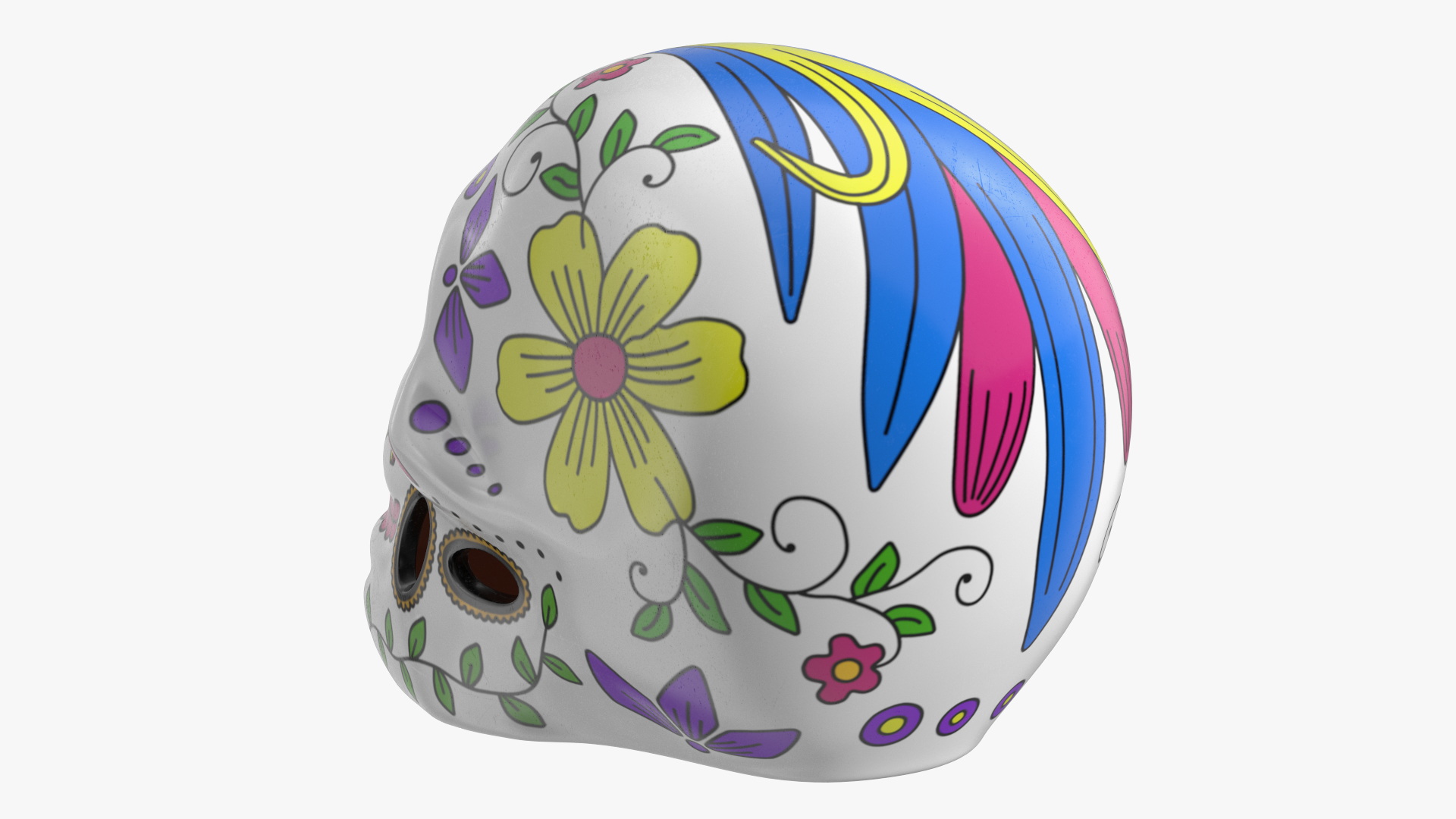 3D Calavera Cielo Alegre