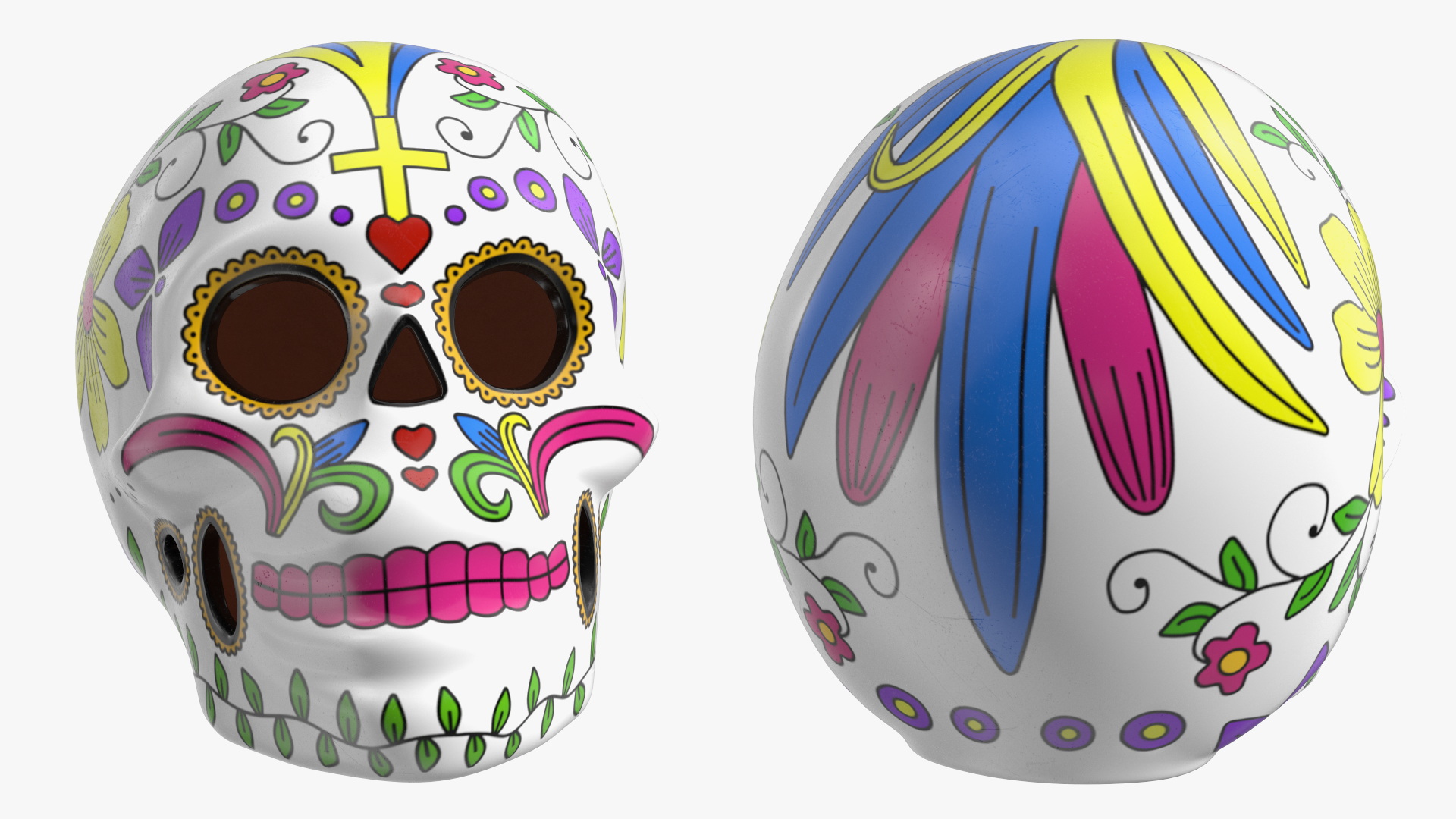 3D Calavera Cielo Alegre