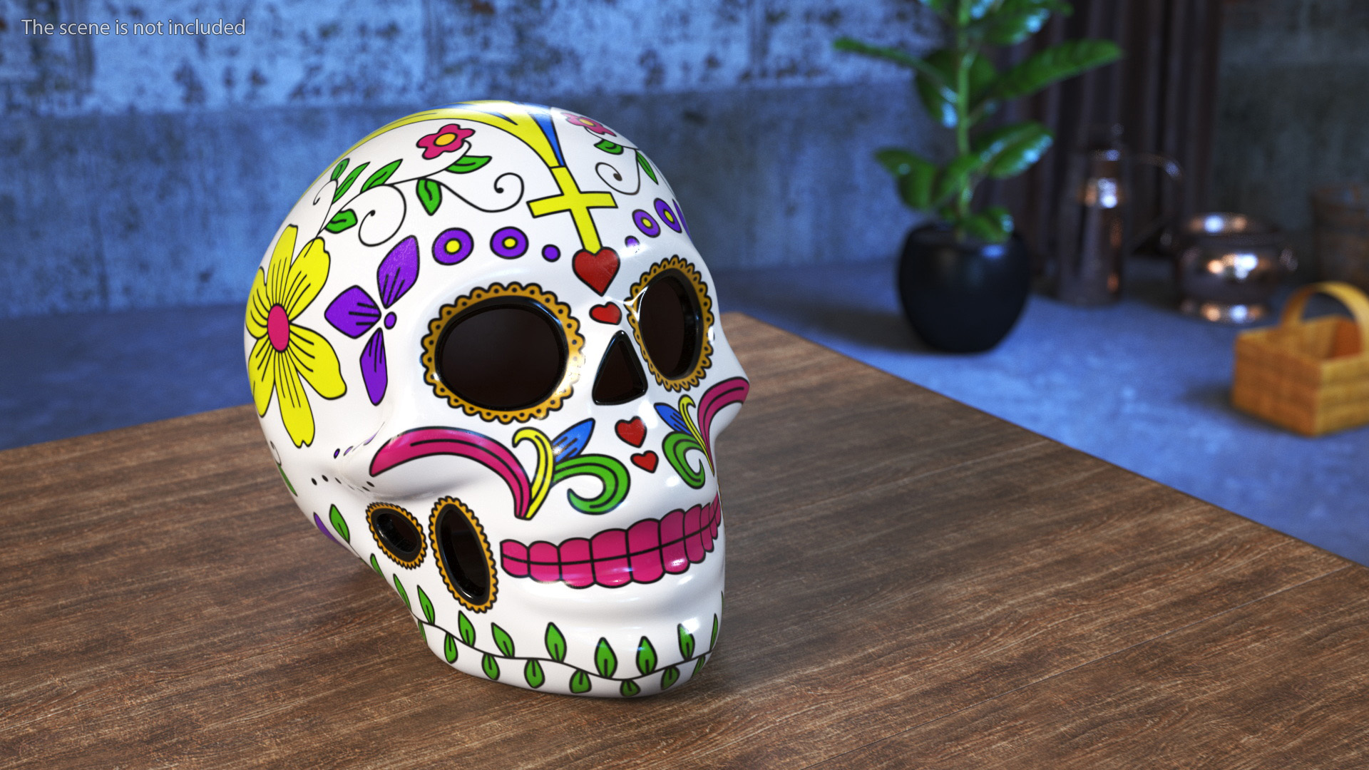 3D Calavera Cielo Alegre