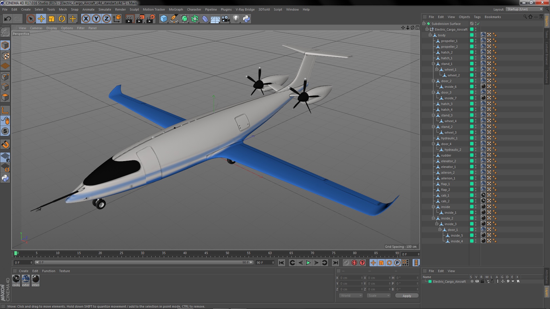 3D Electric Cargo Aircraft model