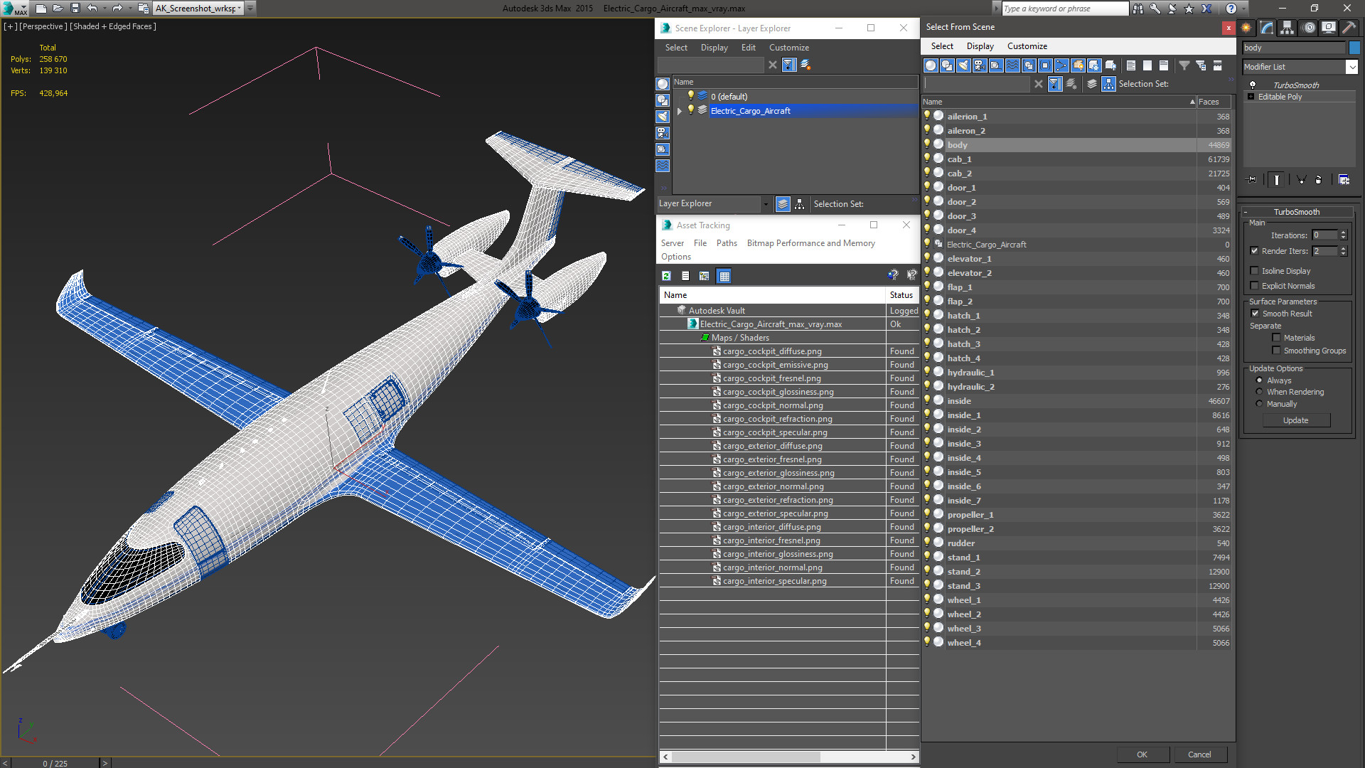 3D Electric Cargo Aircraft model