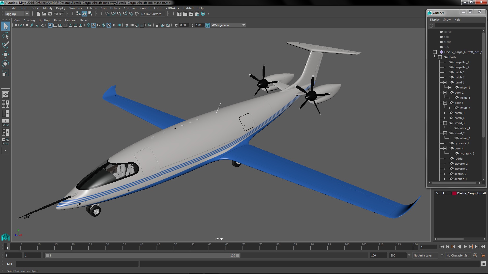 3D Electric Cargo Aircraft model