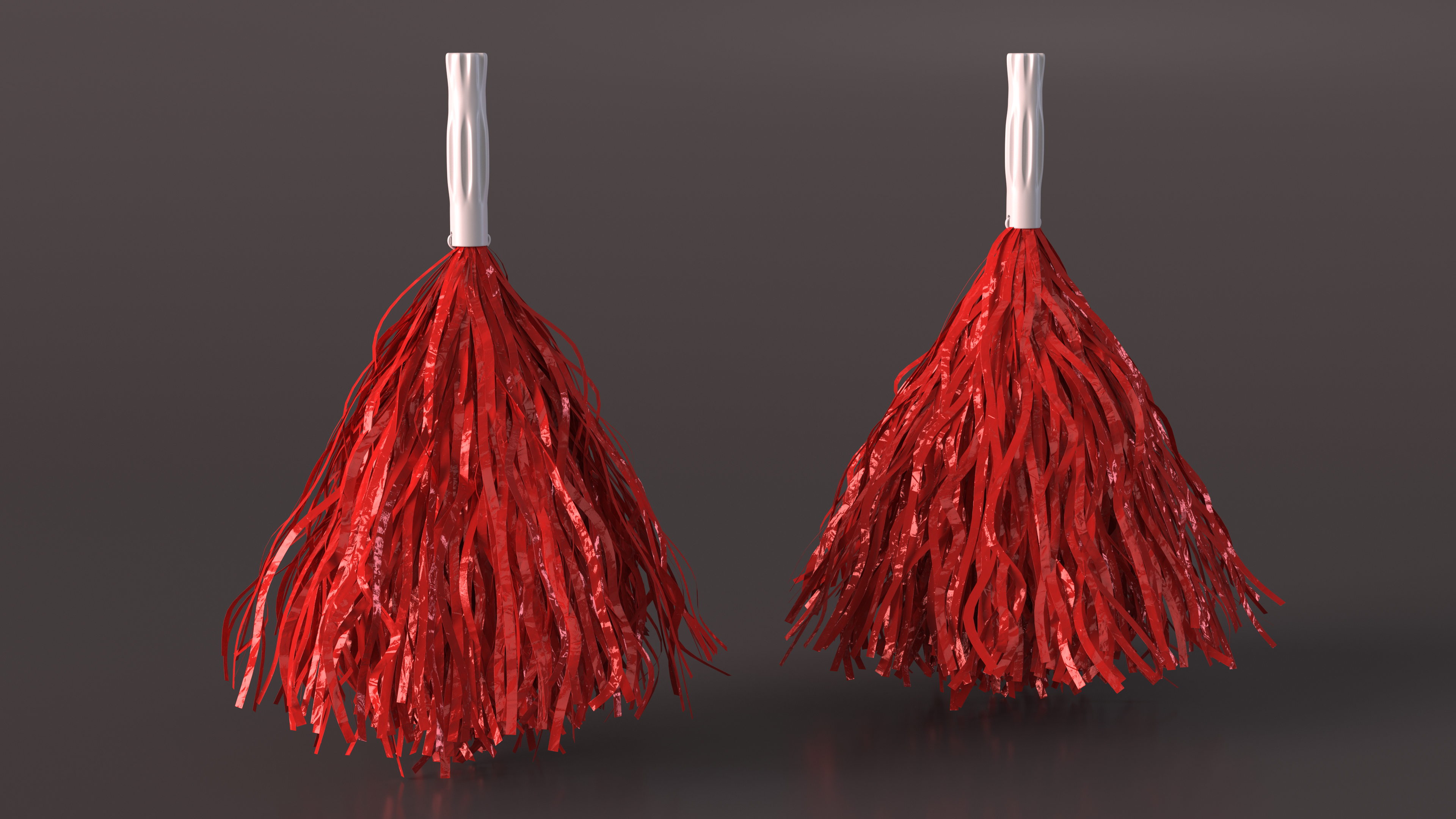 3D Pom Poms Red Color model