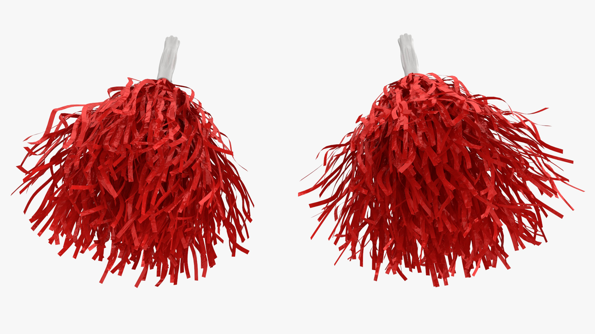 3D Pom Poms Red Color model