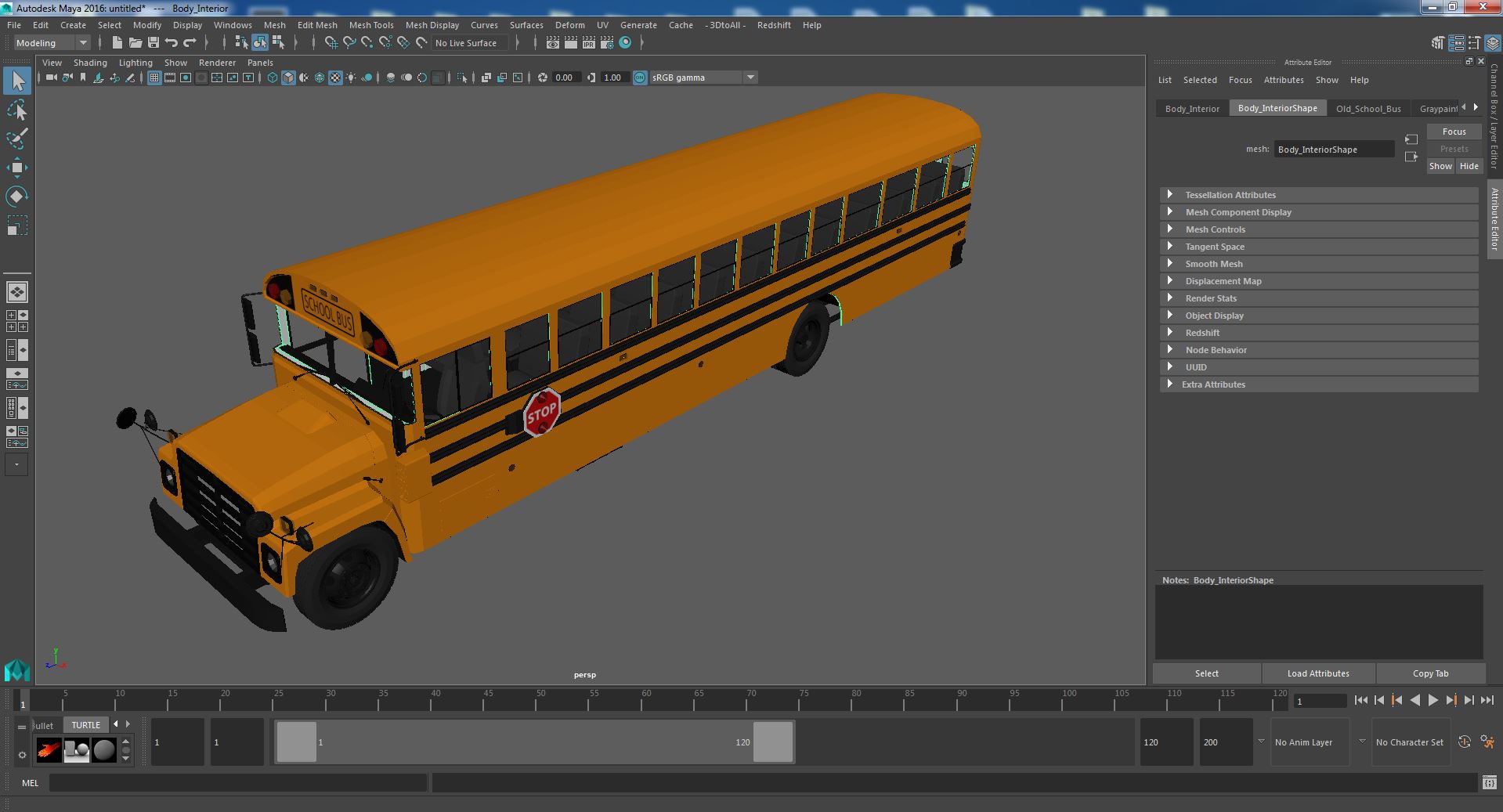 Old School Bus 3D model