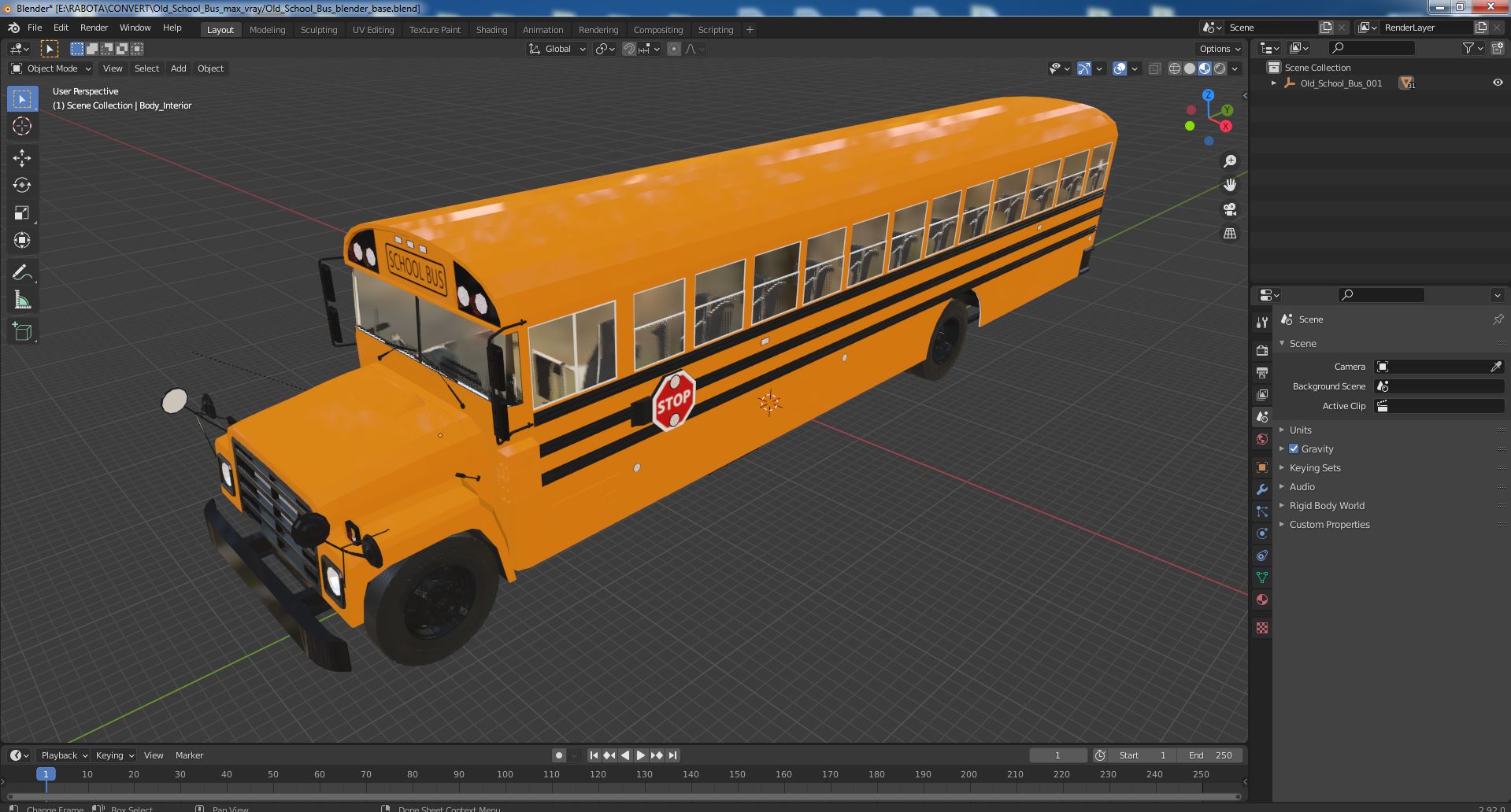 Old School Bus 3D model