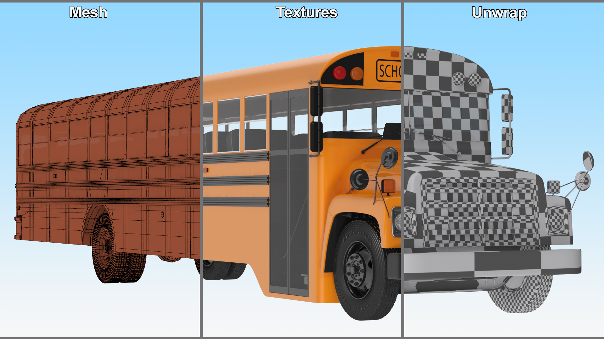 Old School Bus 3D model