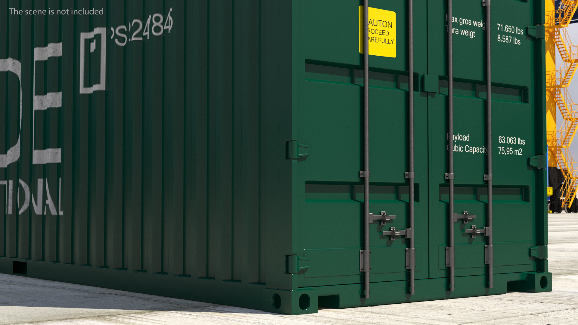 3D model 40ft Double Door Shipping Container