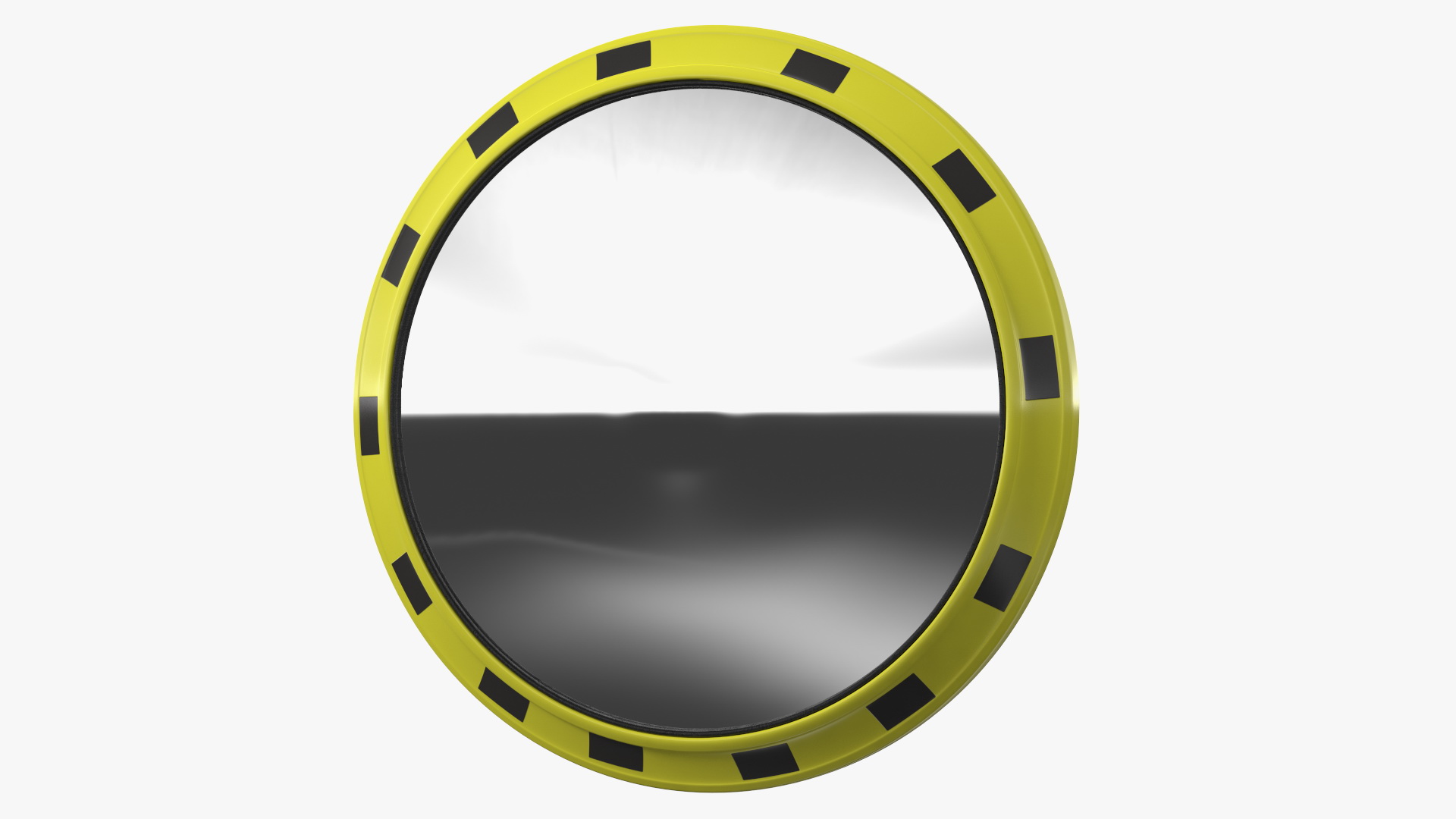 3D Industrial Round Mirror Yellow Frame