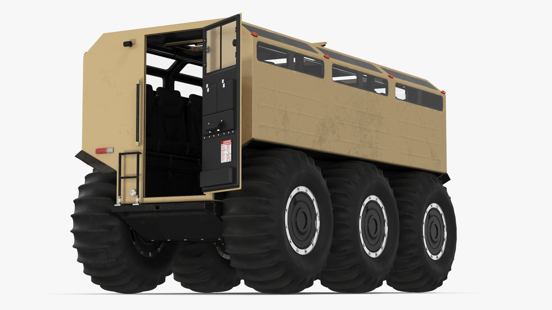 All-Terrain Trailer Beige Rigged 3D