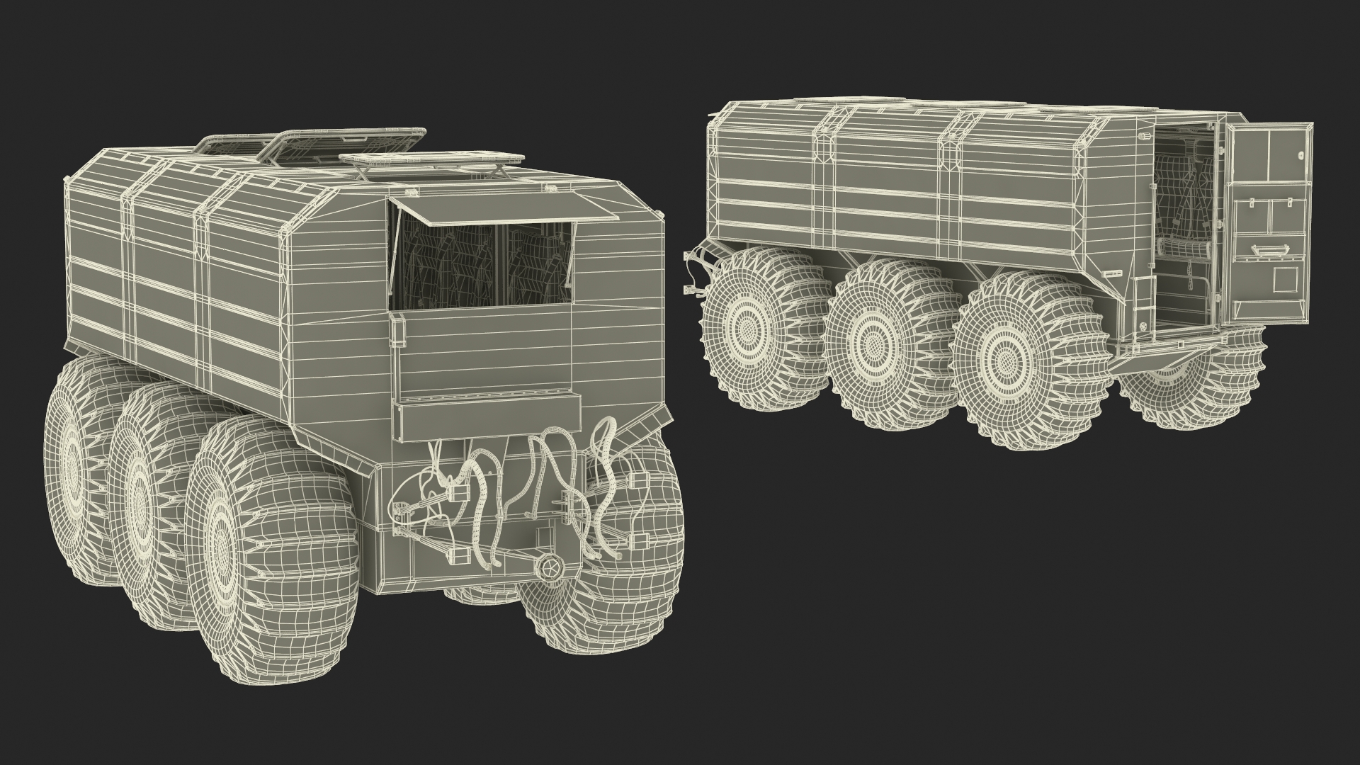 All-Terrain Trailer Beige Rigged 3D