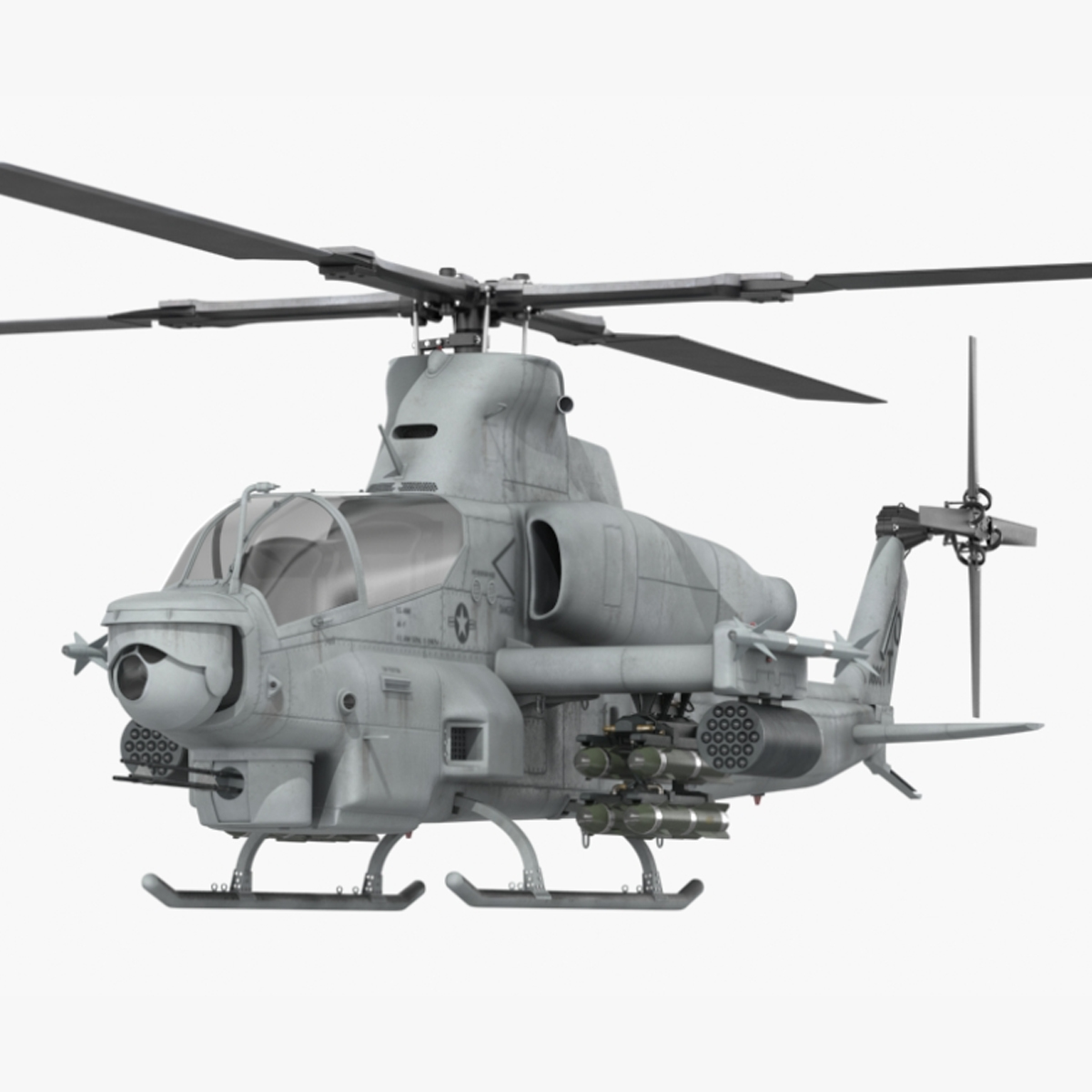 3D Bell AH-1Z Lethal Combat Helicopter Rigged for Cinema 4D