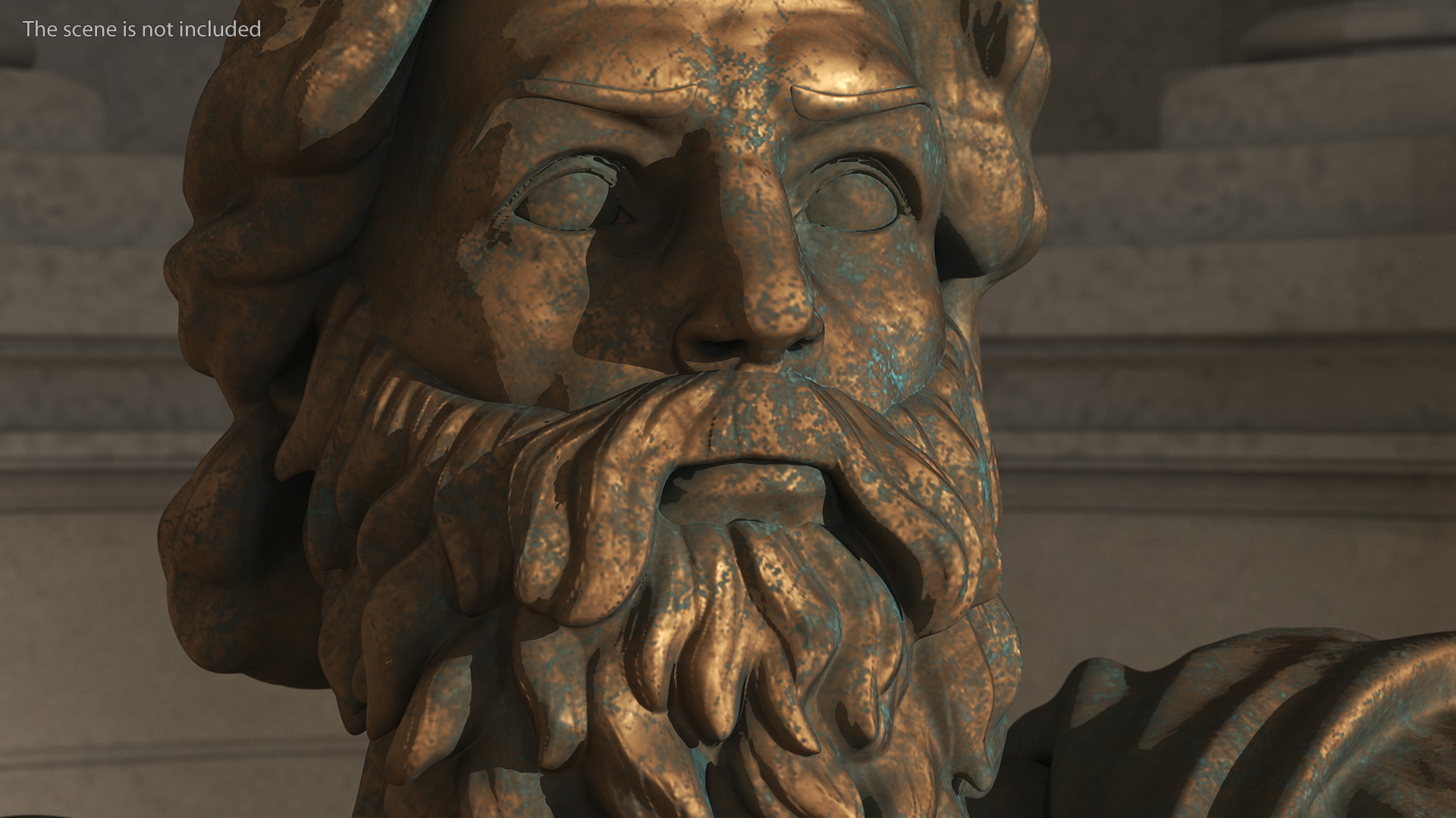 3D model Poseidon Head Bronze