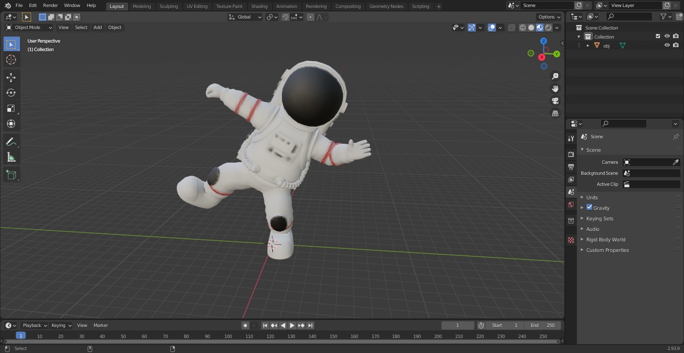 3D Spaceman Toy Character White Dancing Pose