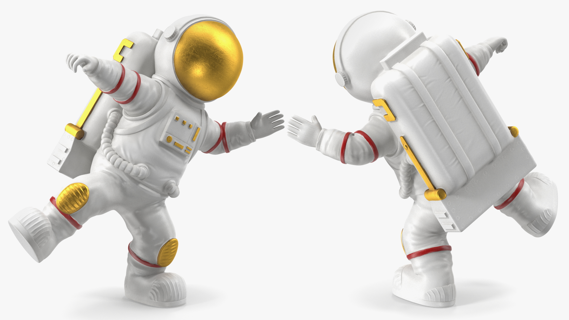 3D Spaceman Toy Character White Dancing Pose