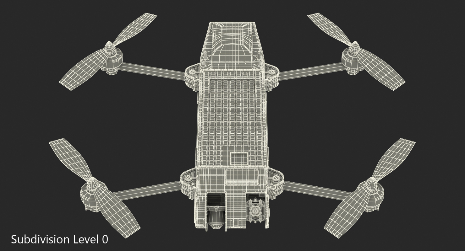 3D Tactical Quadrotor Stealthy Unmanned Aircraft Snipe Rigged model