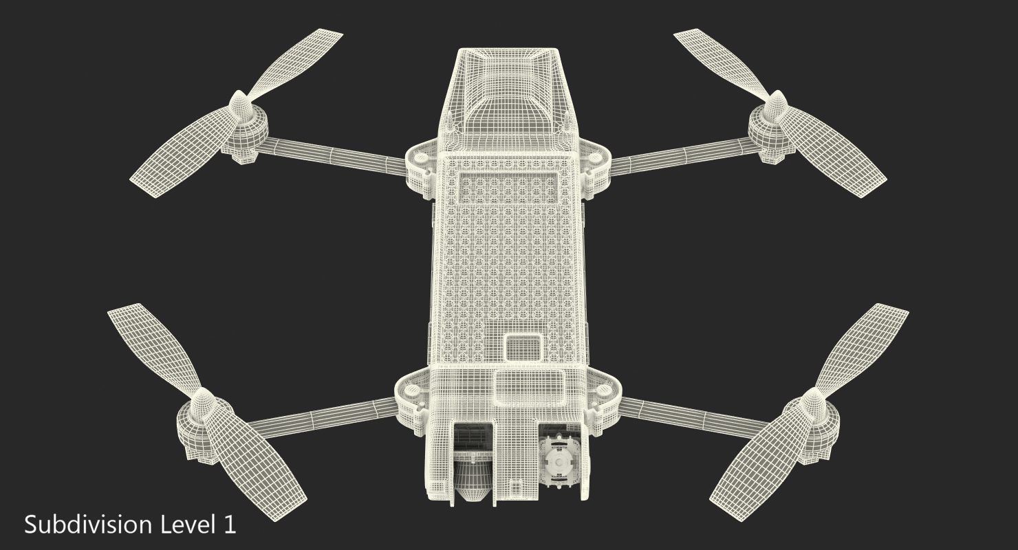 3D Tactical Quadrotor Stealthy Unmanned Aircraft Snipe Rigged model