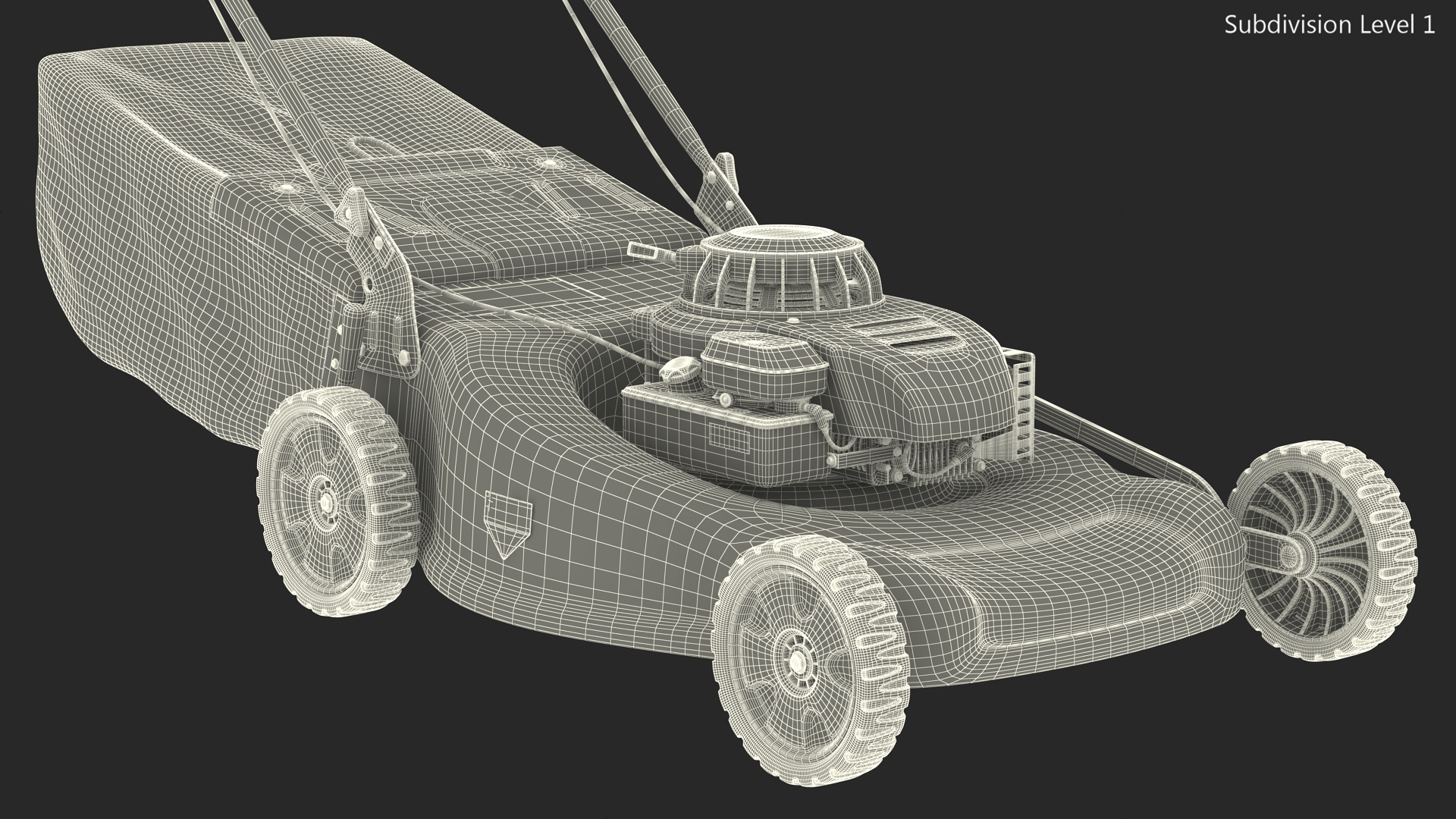 Gas Push Mower 3D model