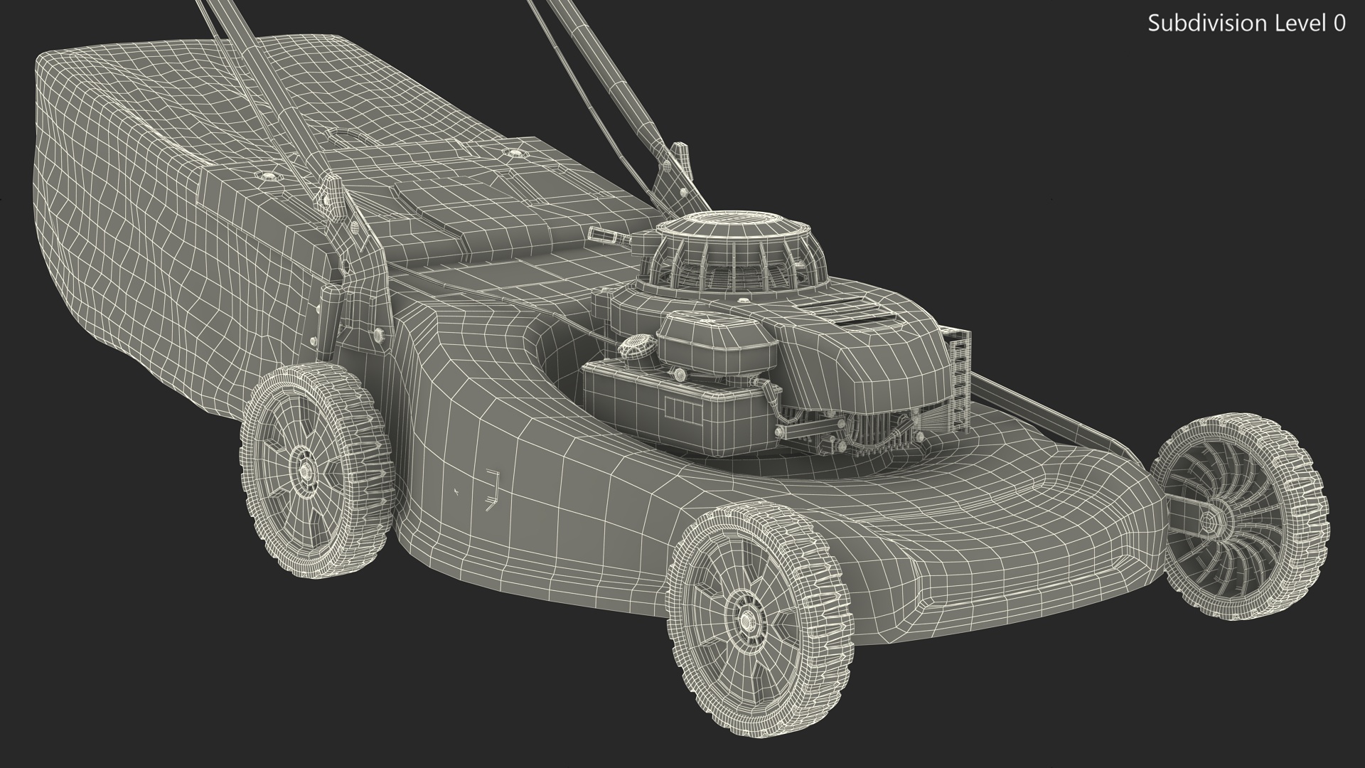 Gas Push Mower 3D model