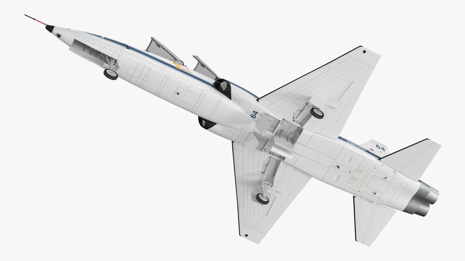 3D NASA T-38 Talon Trainer Jet White model