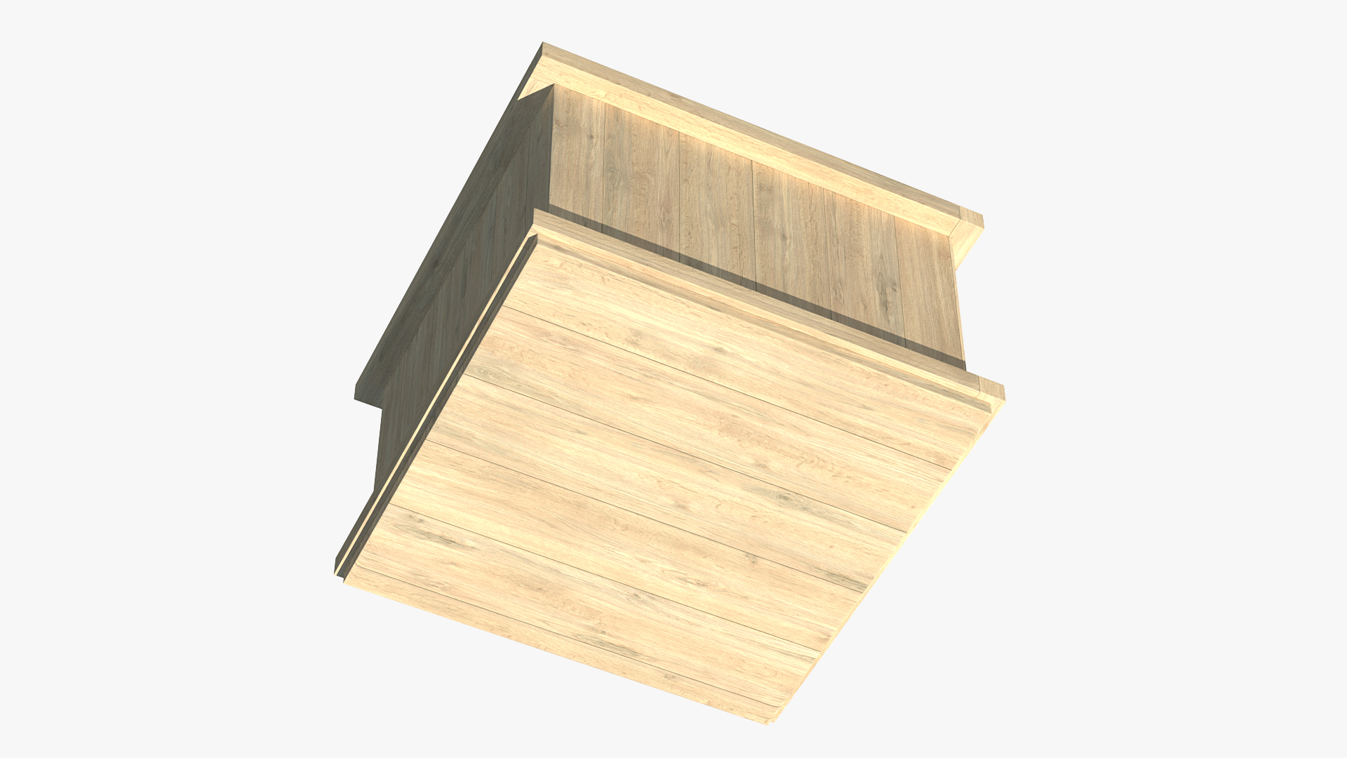 3D model Wooden Box with Soil