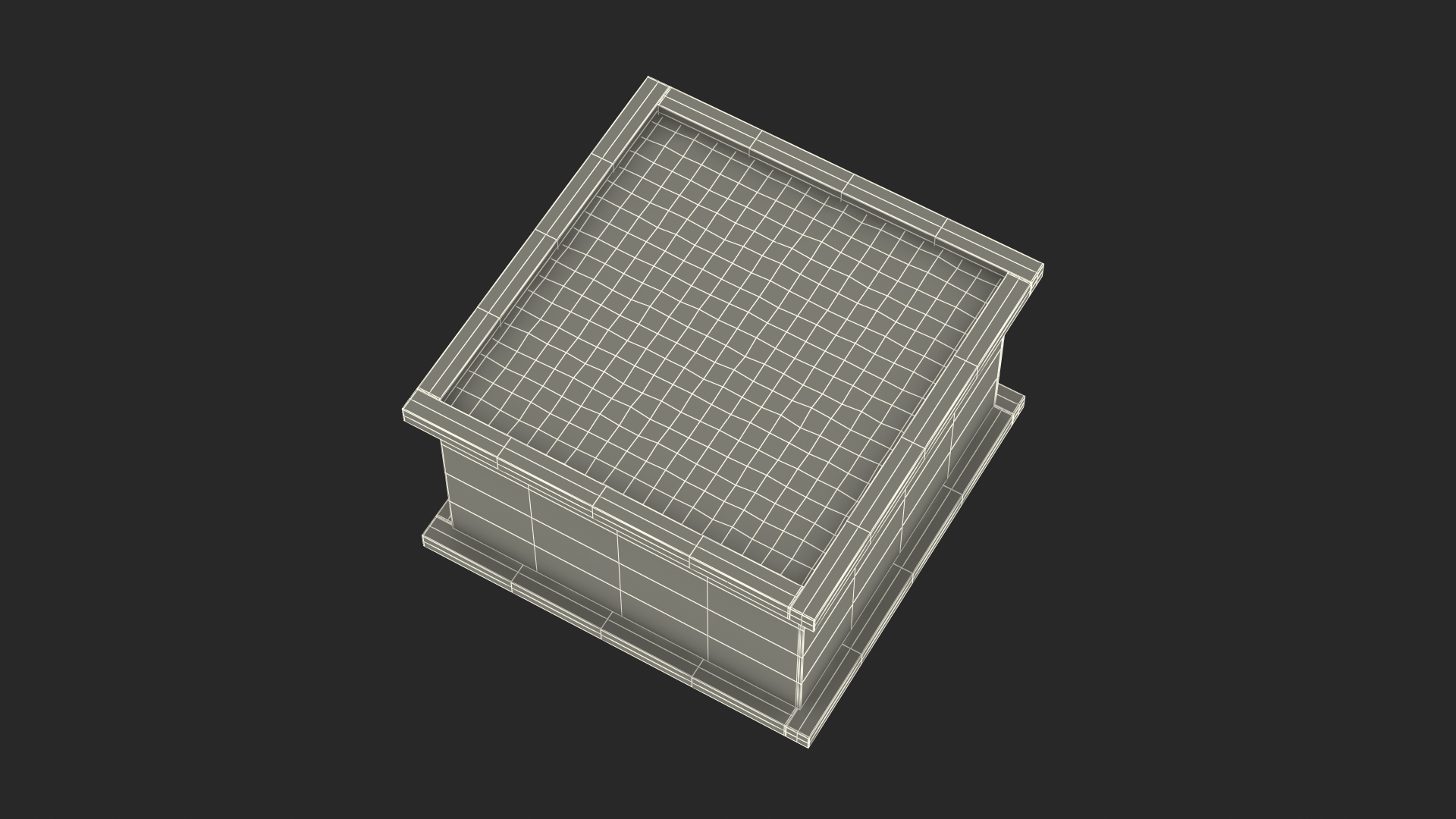 3D model Wooden Box with Soil