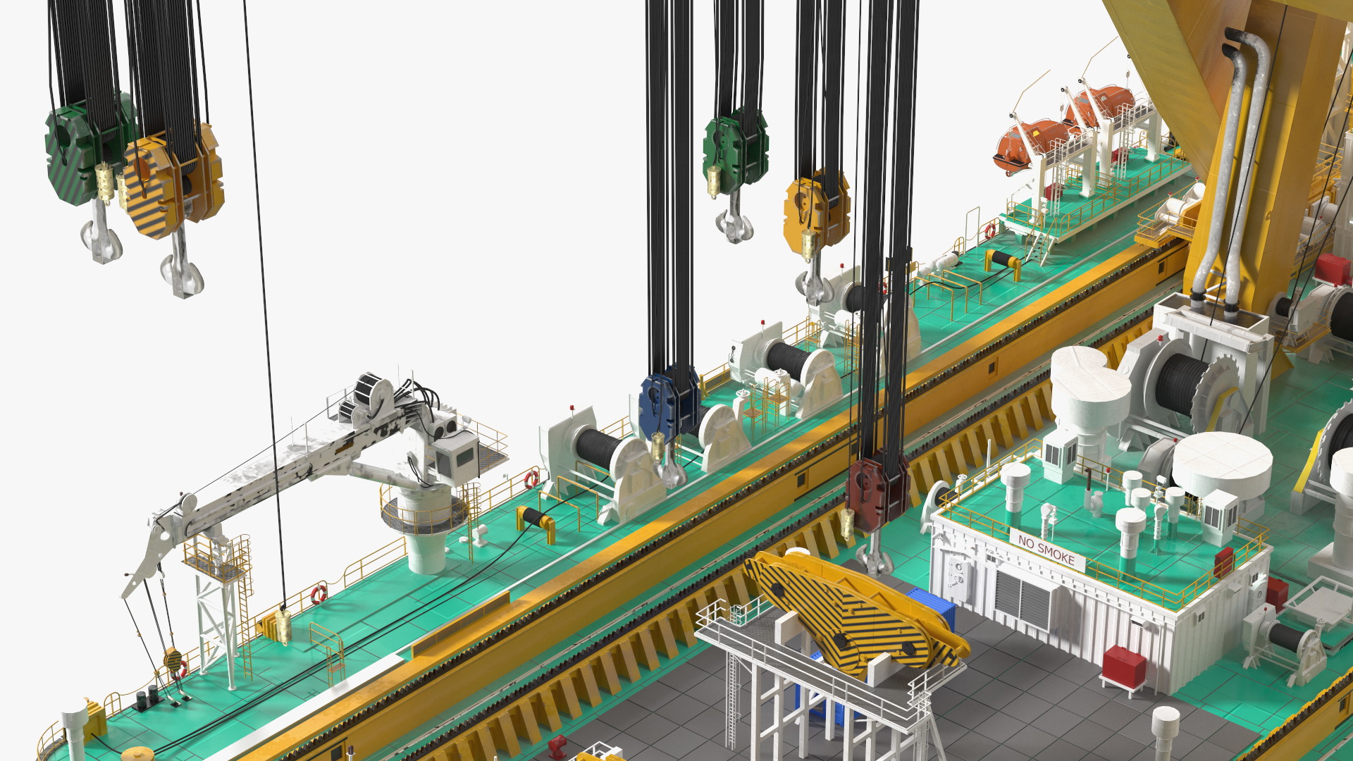 3D Floating Crane Ship Working Position