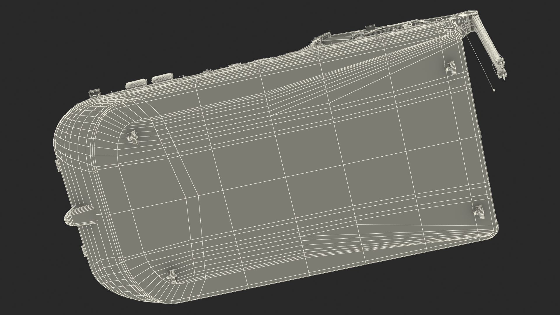 3D Floating Crane Ship Working Position