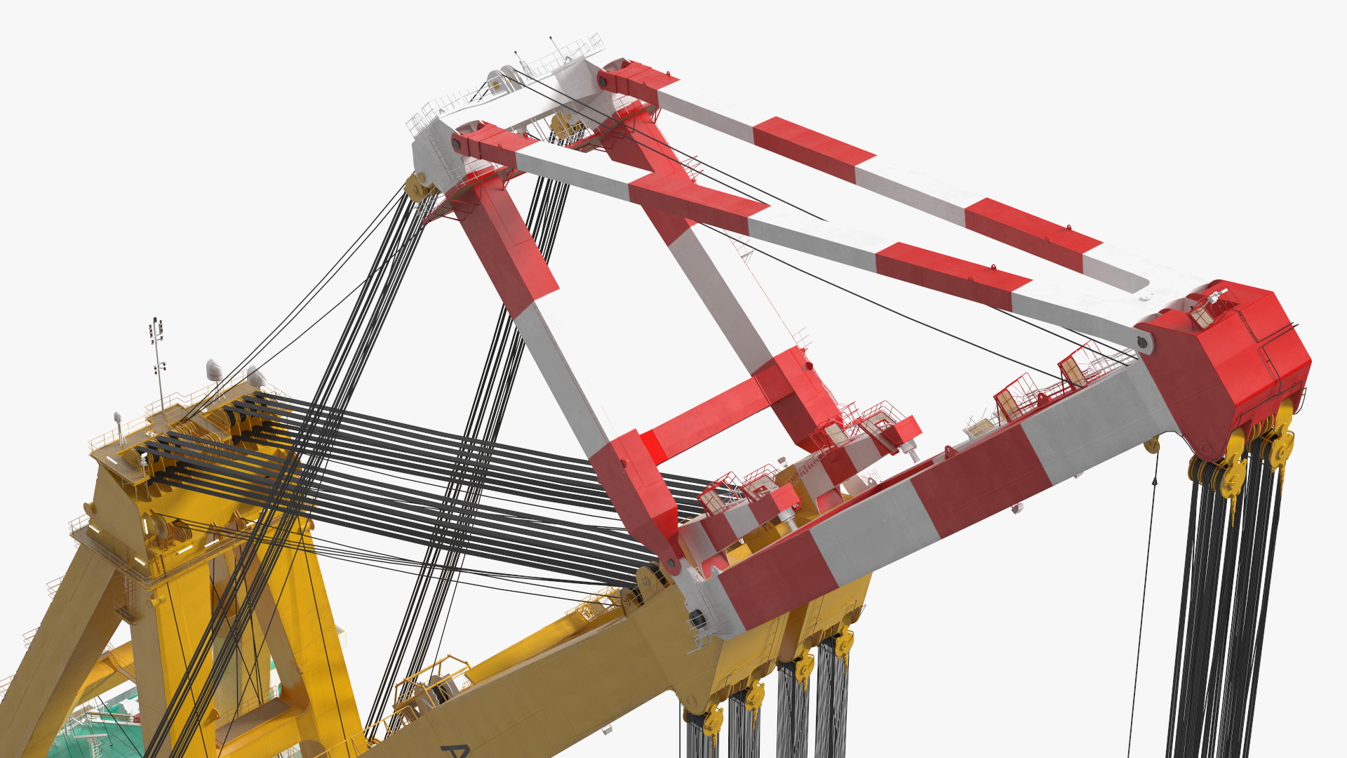 3D Floating Crane Ship Working Position