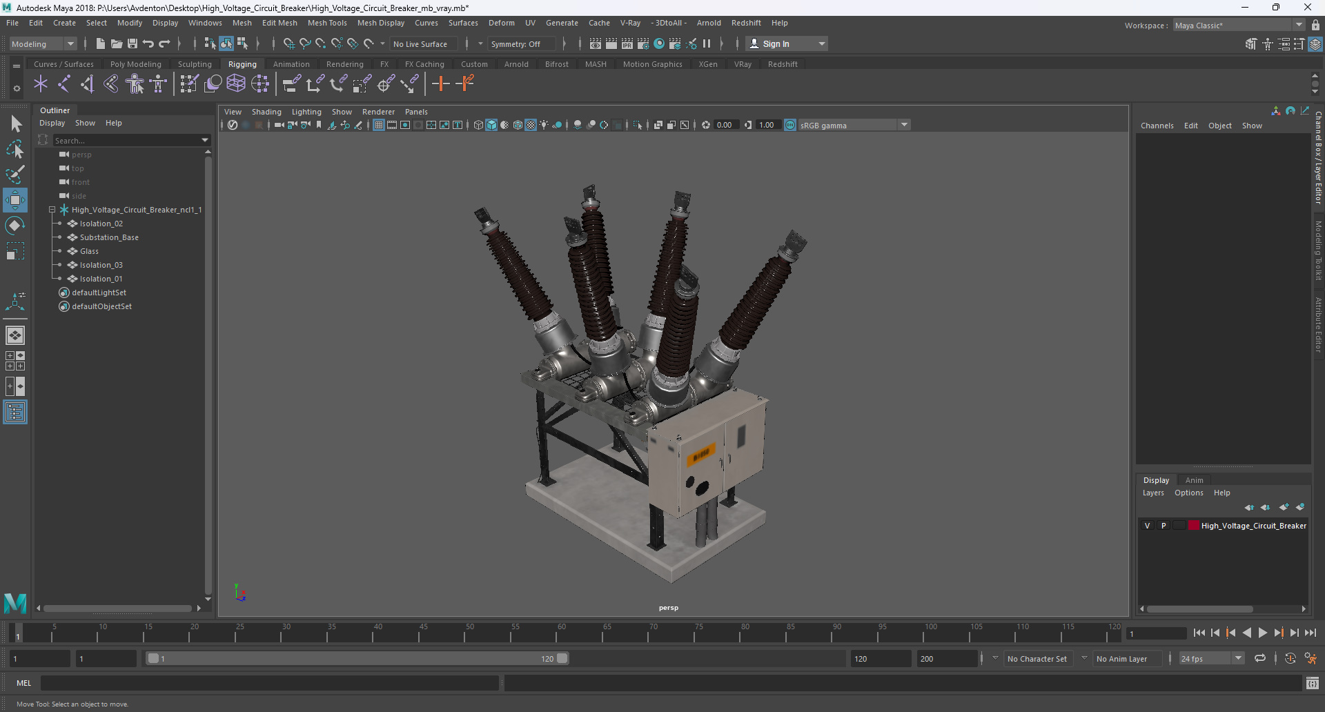 3D High Voltage Circuit Breaker model