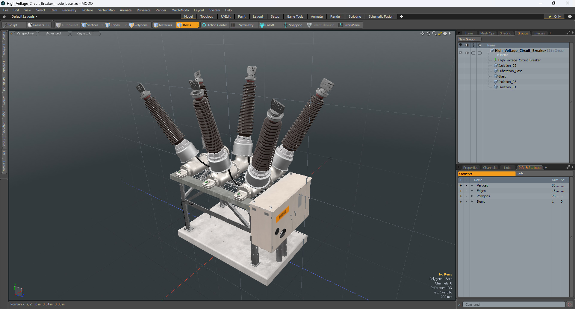 3D High Voltage Circuit Breaker model