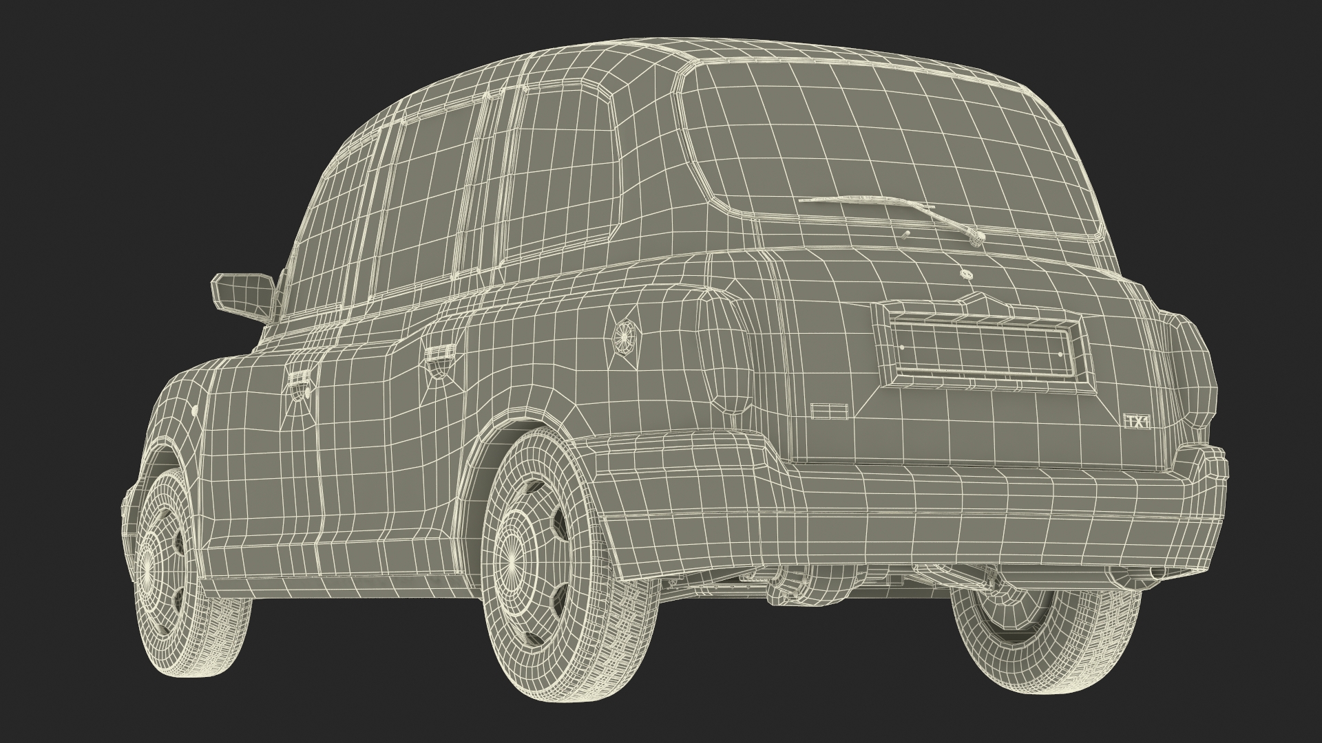 3D model London Black Cab Taxi TX1